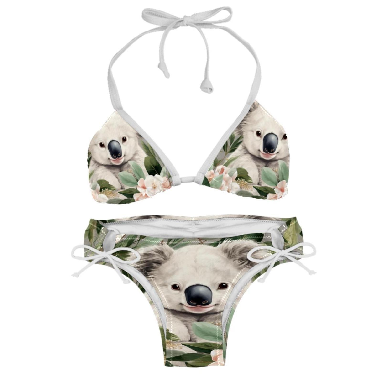 Koala Detachable Sponge Adjustable Strap Bikini Set Two Pack Swim