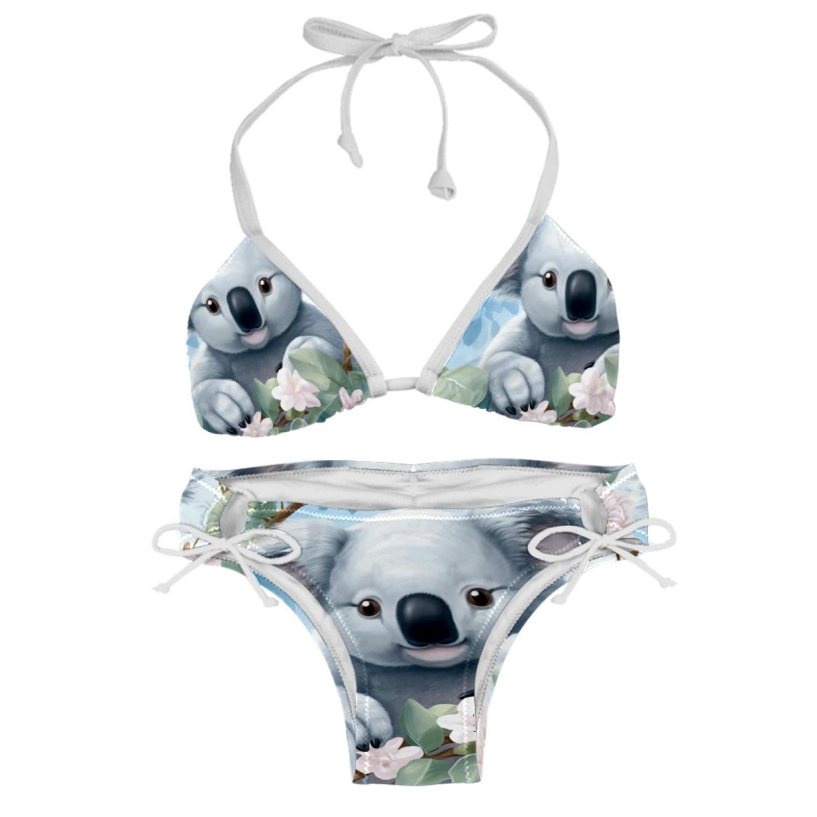 Koala Detachable Sponge Adjustable Strap Bikini Set Two Pack Swimwear