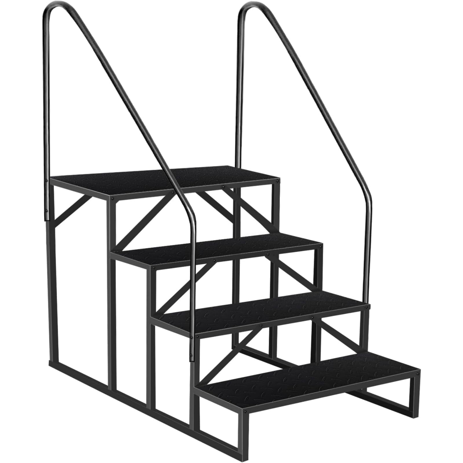 Kojooin Portable RV Steps Hot Tub Steps With Handrail Sturdy Pool