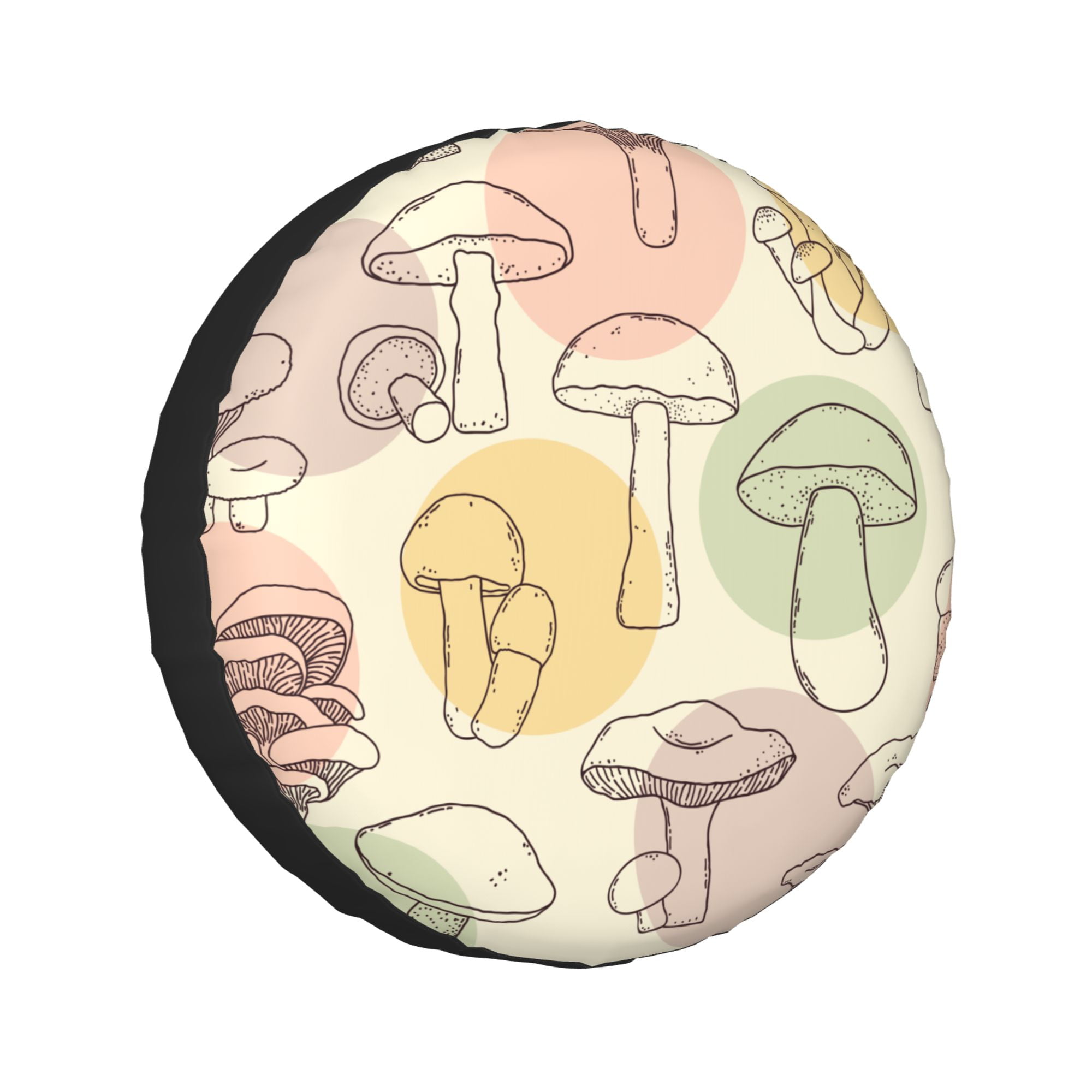 LAKIMCT Hand Drawn Mushrooms Spare Tire Cover Protectors Weatherproof