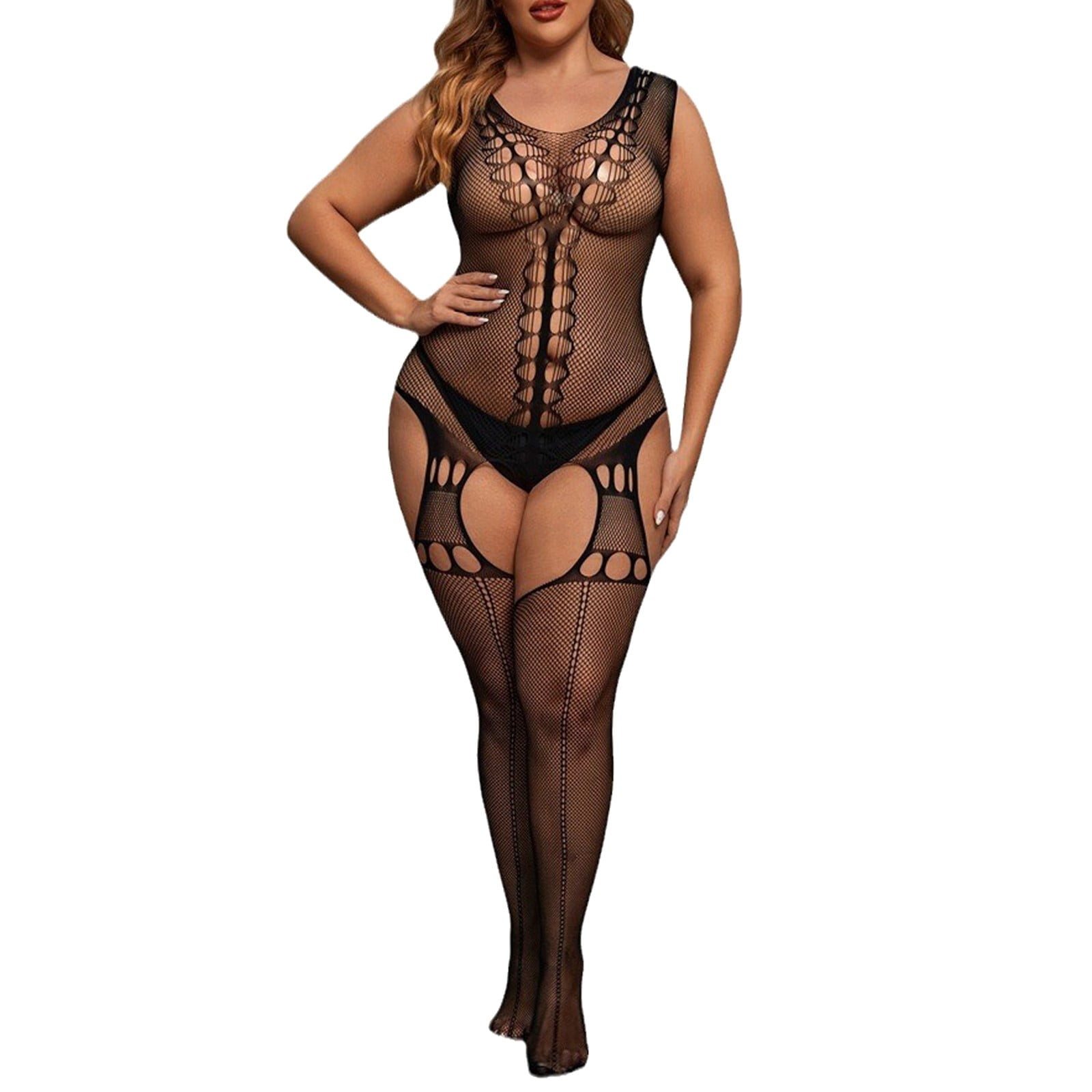 Lbecley Lingerie Body Suits Women Fashion Plus Size Lingerie Mesh