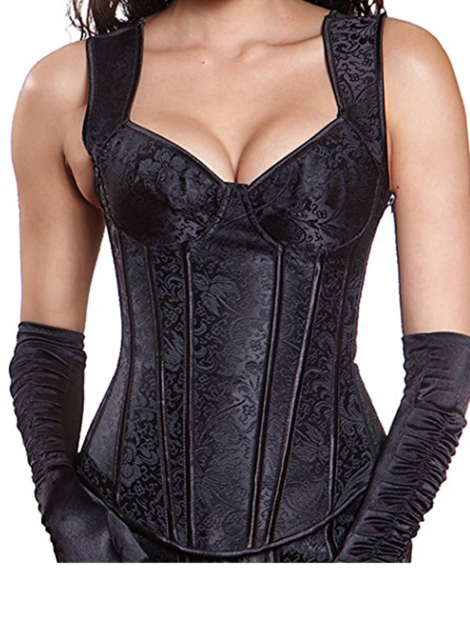 LELINTA Women S Corset Intimates Gothic Jacquard Shoulder Straps