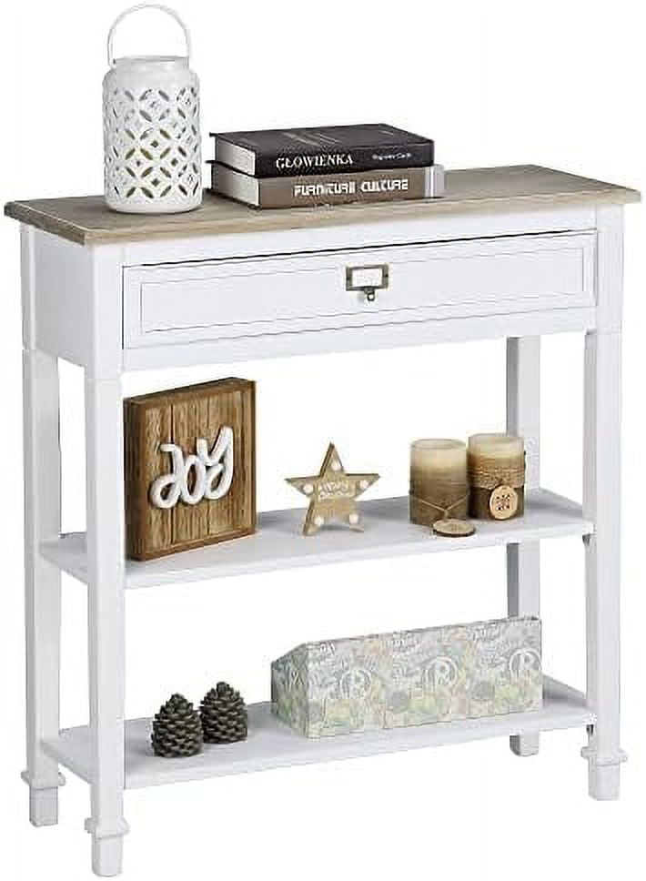 Llbiulife Console Sofa Table With Drawers Tier Farmhouse Entryway End