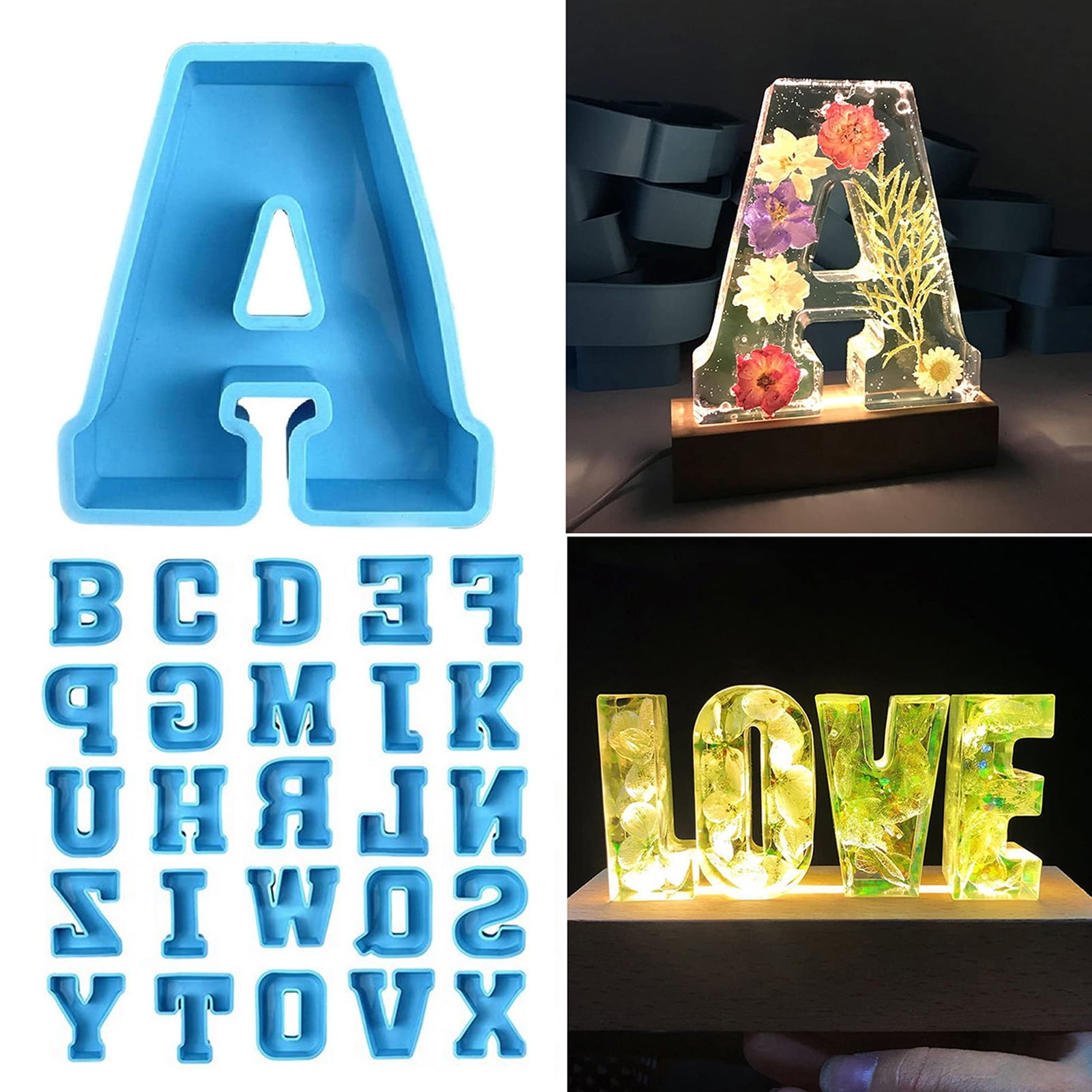 Large Size Alphabet Mould Durable Silicone 3D Mold For Letters A To Z