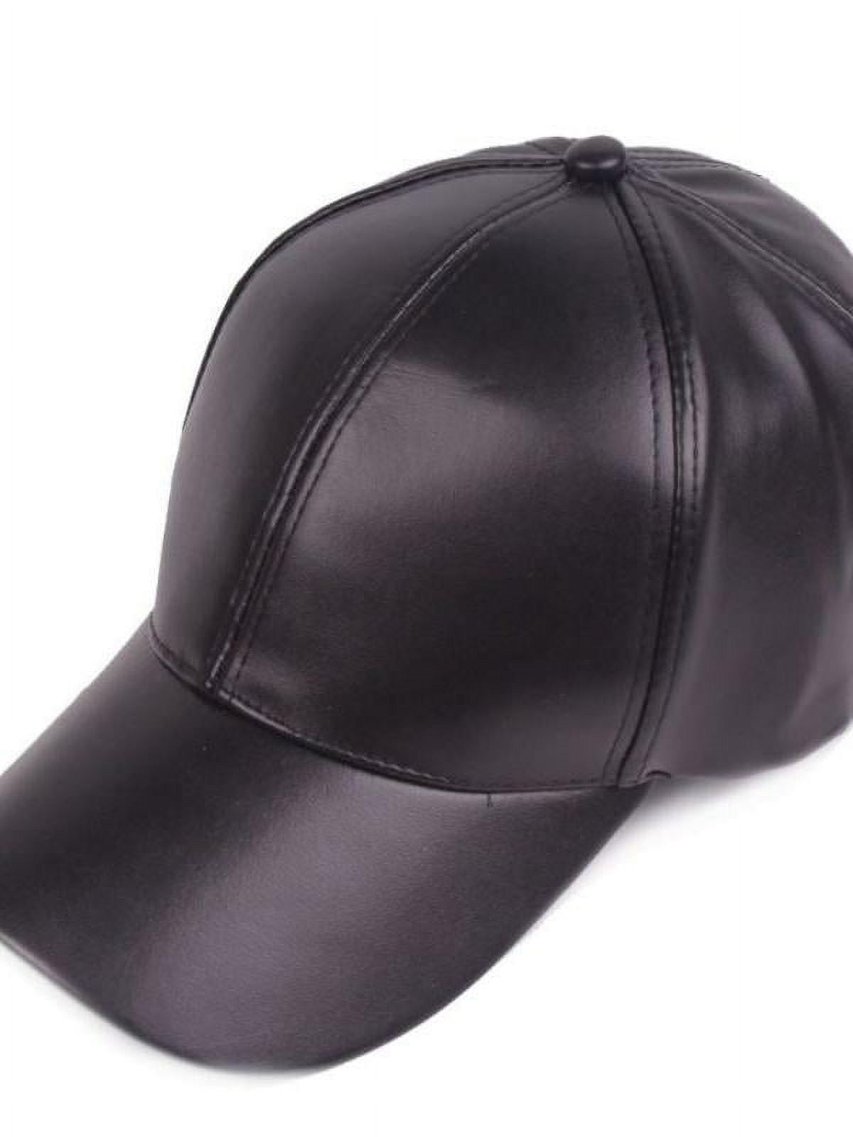 Leather Baseball Cap Adjustable Classic Referee Snapback Dad Hat