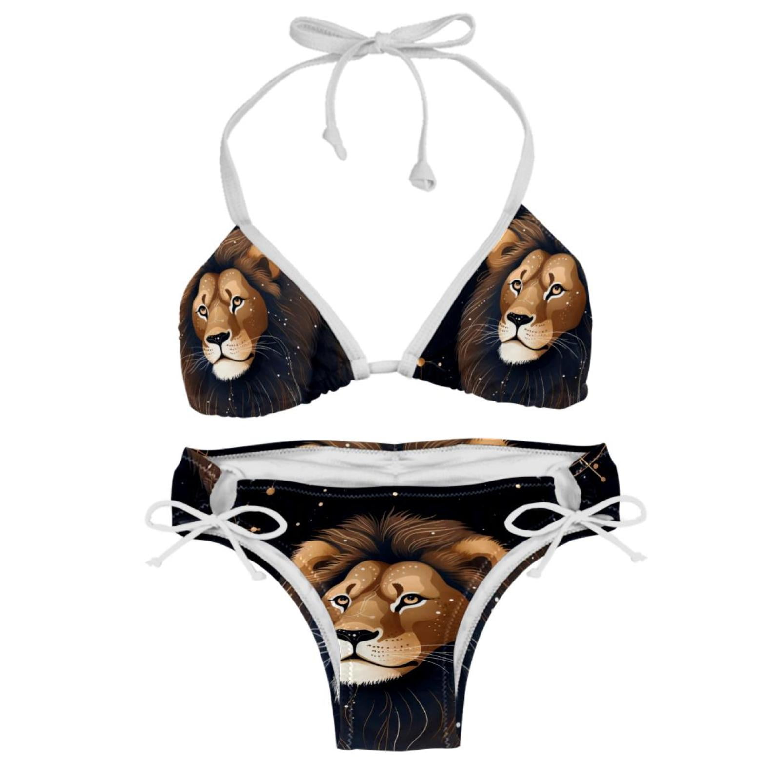 Leo Constellation Detachable Sponge Adjustable Strap Bikini Set Two