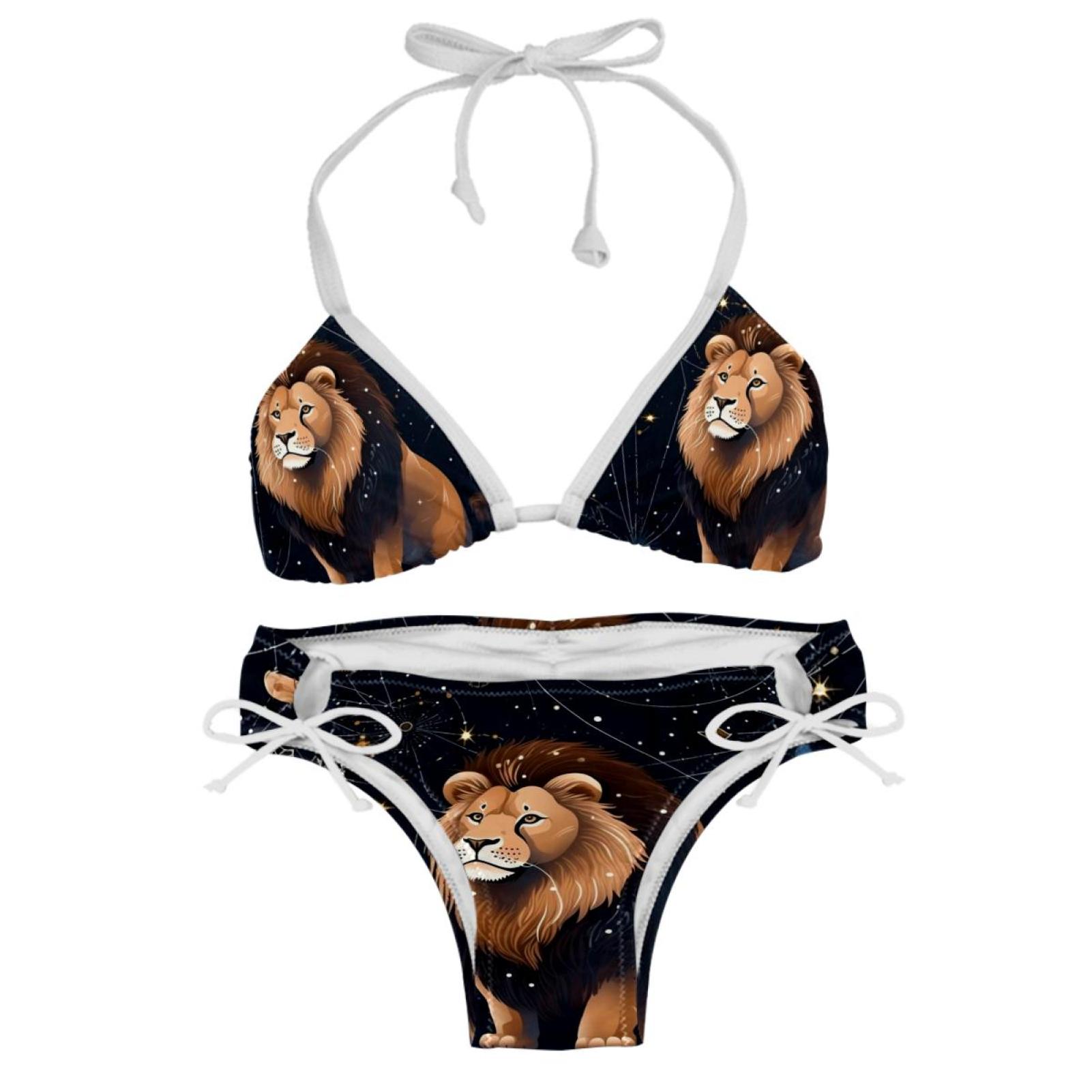 Leo Constellation Detachable Sponge Adjustable Strap Bikini Set Two