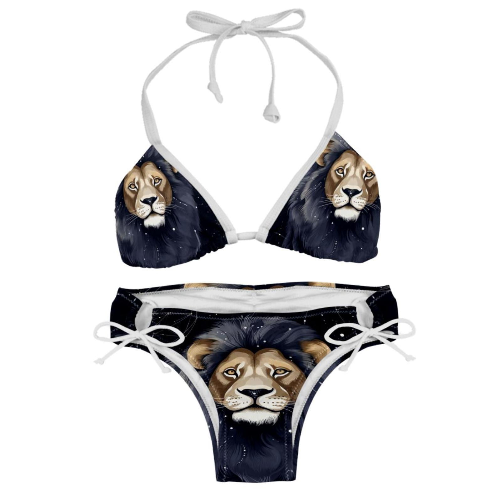 Leo Constellation Detachable Sponge Adjustable Strap Bikini Set Two