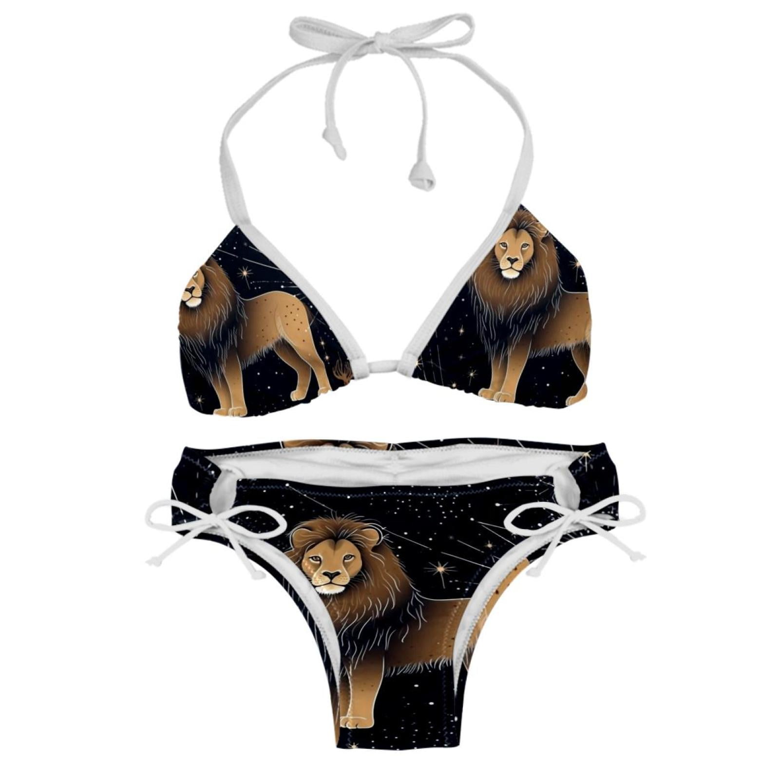 Leo Constellation Detachable Sponge Adjustable Strap Bikini Set Two