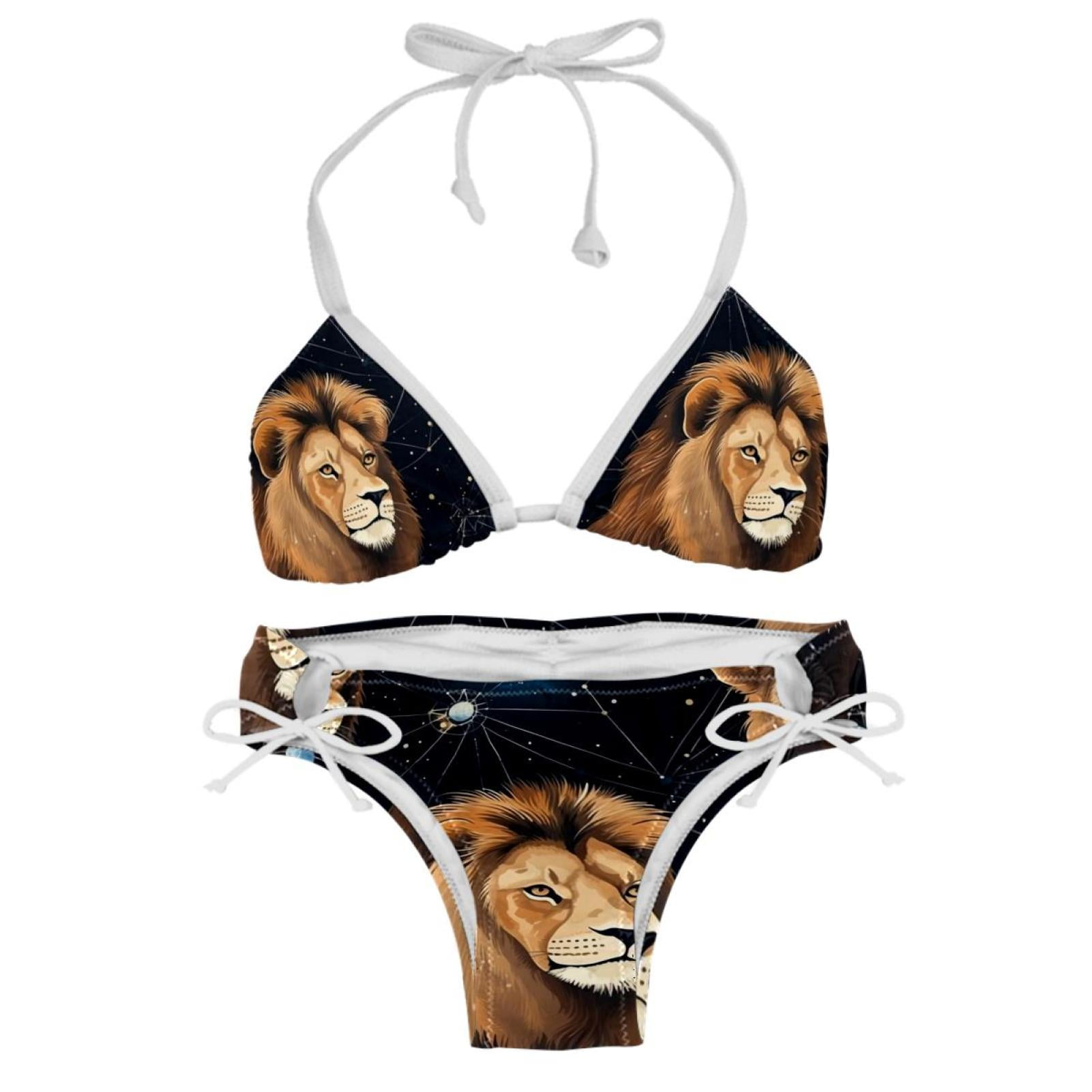 Leo Constellation Swim Wear Bikini Set With Detachable Sponge