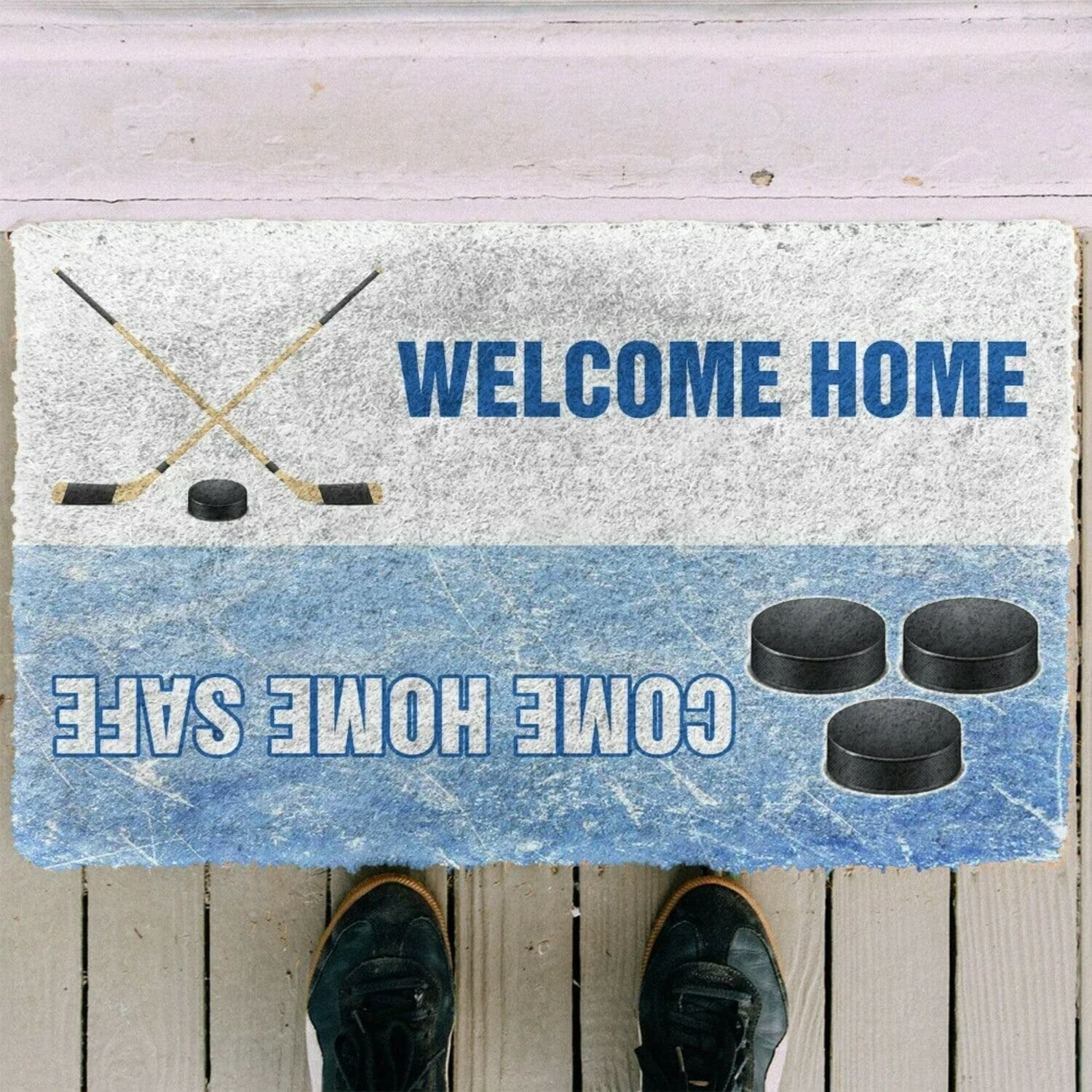 Lonkogqi Welcome Door Mats Hockey Welcome Home Come Home Safe Indoor