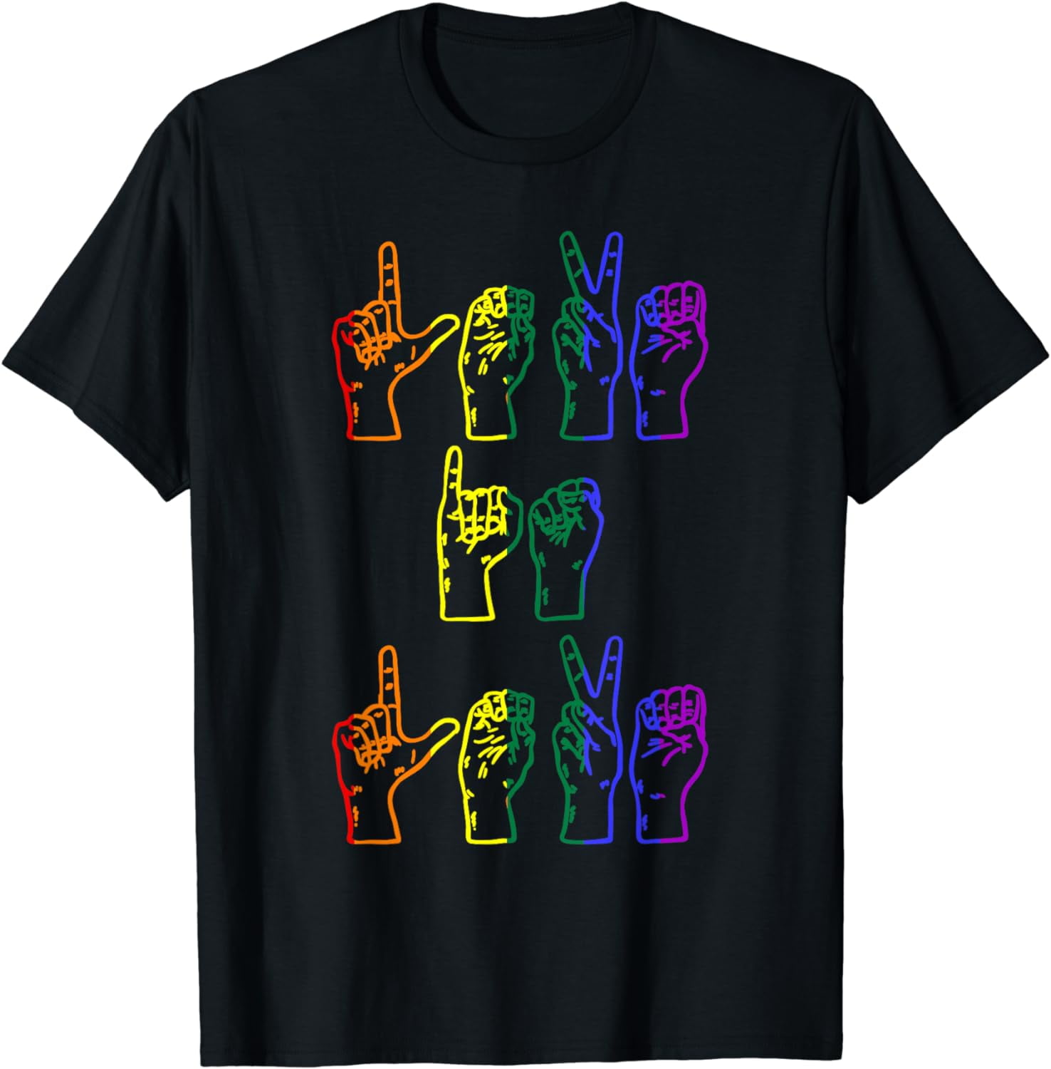 Love Is Love Asl American Sign Language Rainbow Gay Pride T Shirt Walmart