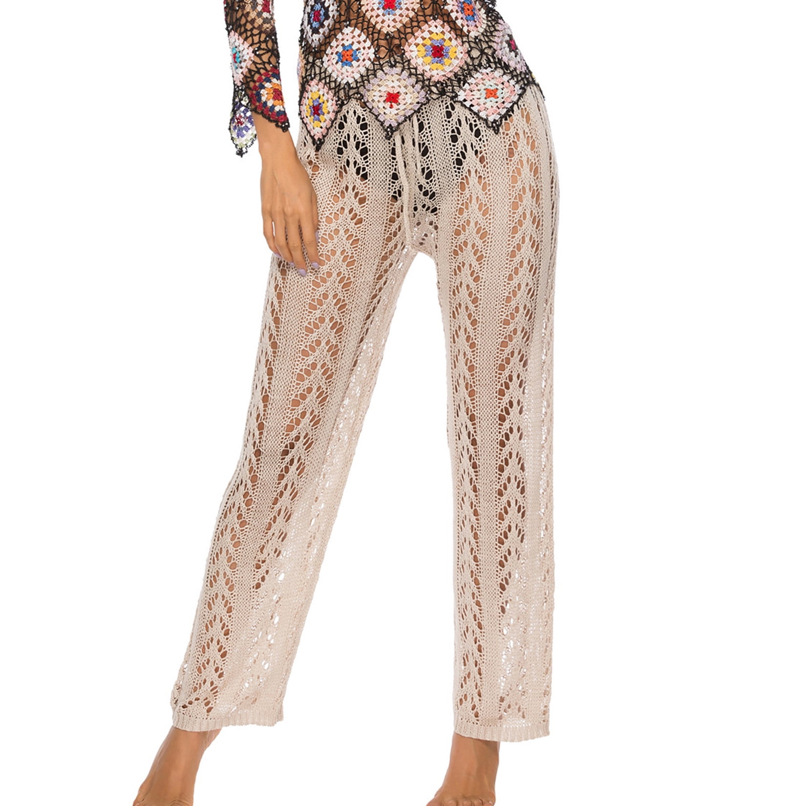 Lu S Chic Women S Bathing Suit Coverups Crochet Bikini Swimsuit Cover Up Beach Pants Knitted