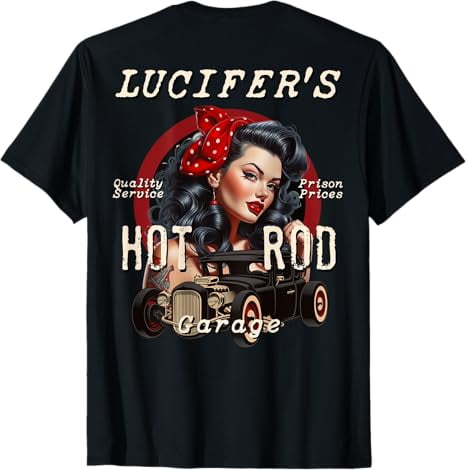 Lucifer S Super Hot Rod Pinup Girl Rockabilly Garage Retro T Shirt Walmart