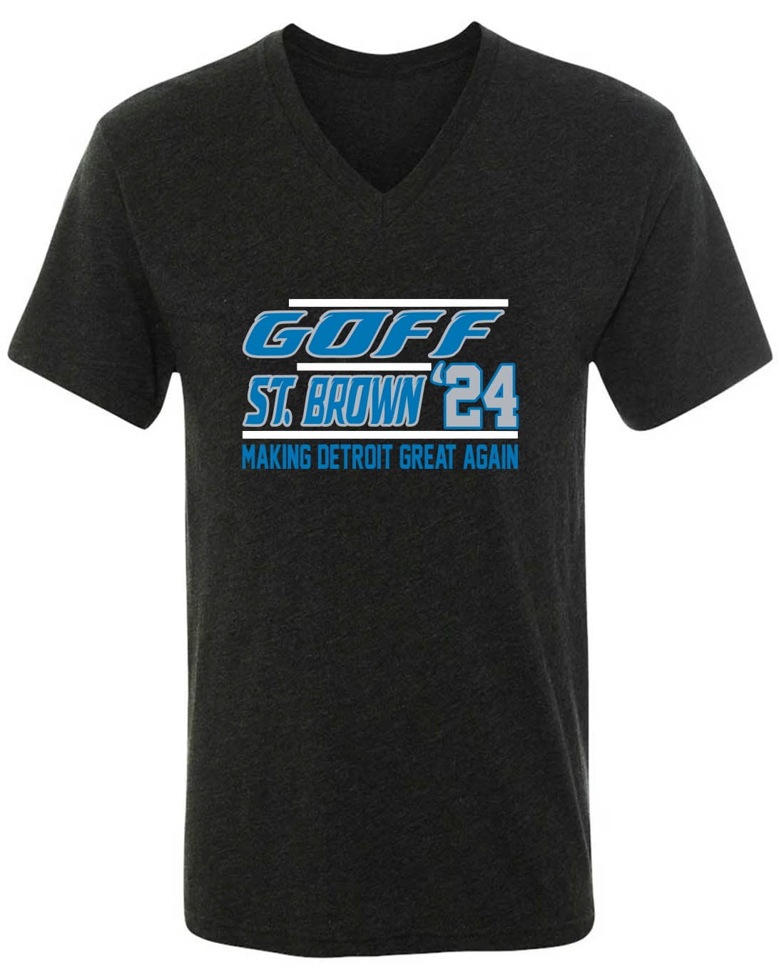 MENS V NECK Jared Goff Amon Ra St Brown Lions 2024 Shirt T Shirt