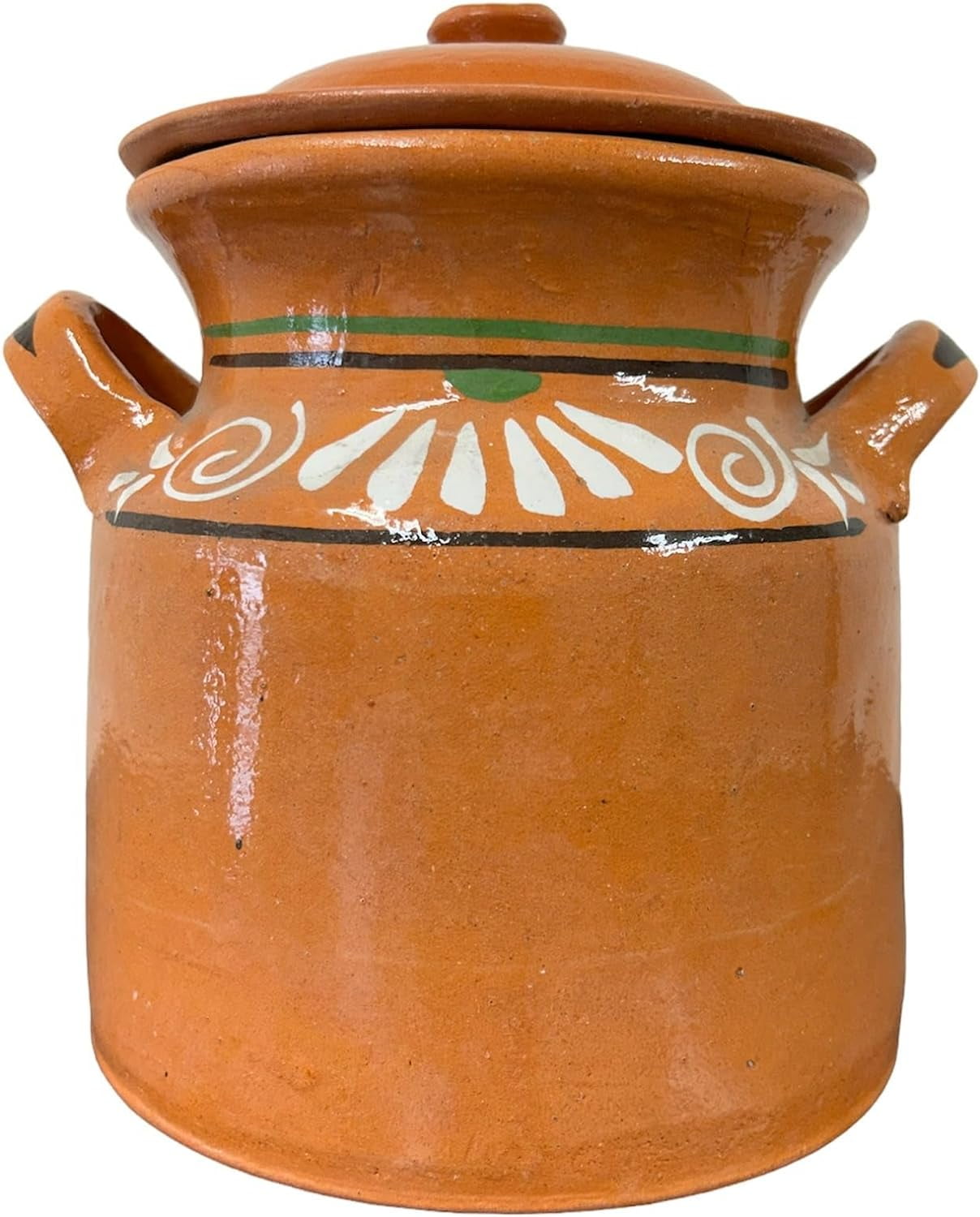 Mexican Clay Bean Pot Olla De Barro Frijolera W Lid Cazuela