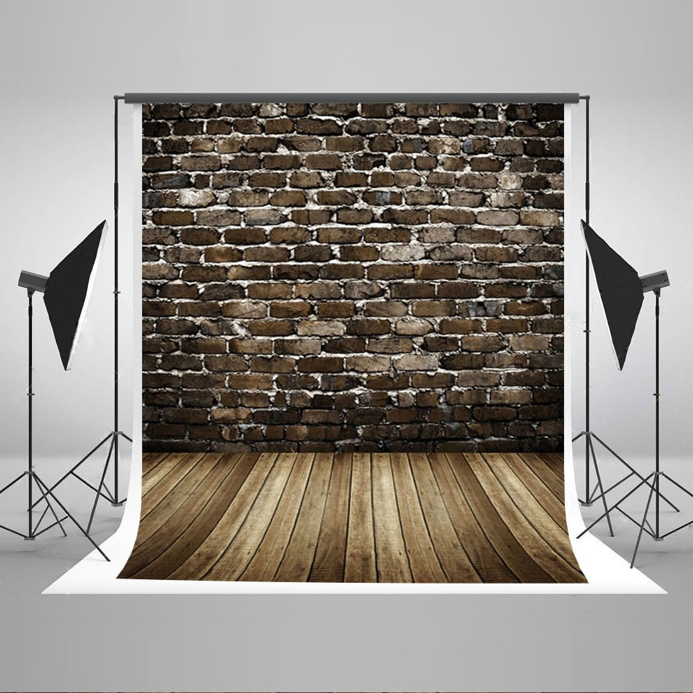 MOHome 5x7ft Photography Backdrops Retro Brown Brick Wall Background