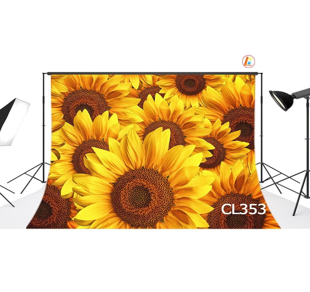 MOHome 7x5ft Sunflowers Photography Backdrop Background Studio Prop