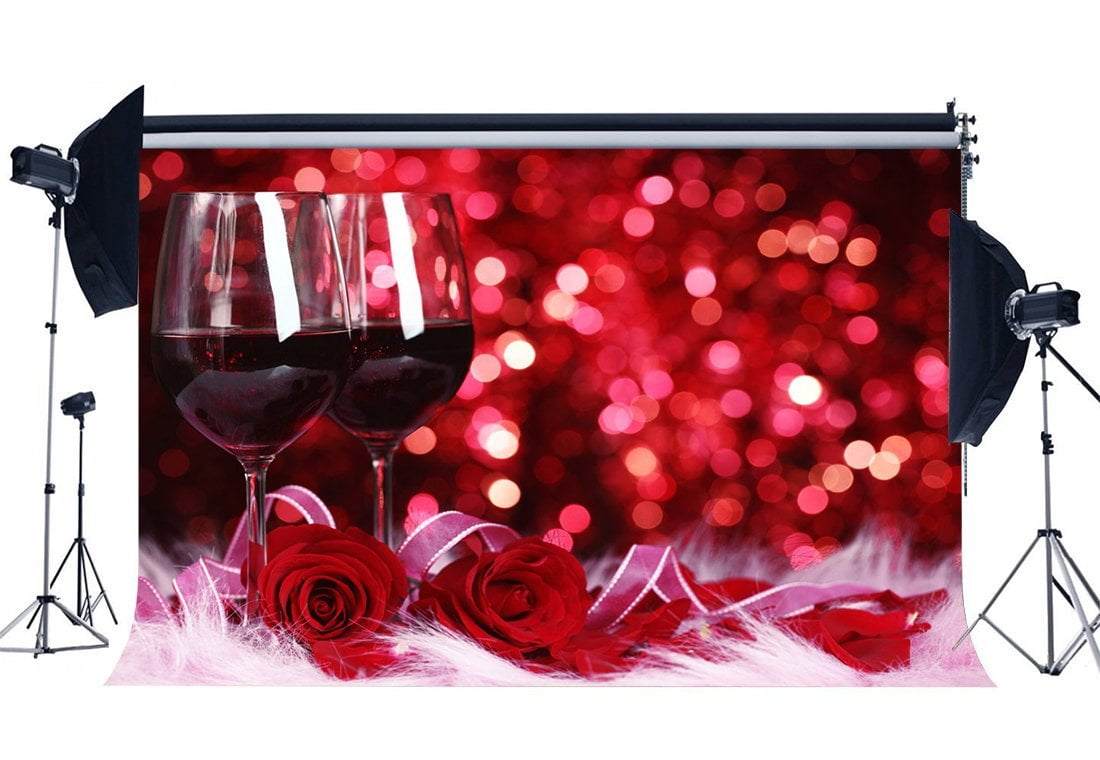 MOHome 7x5ft Valentine S Day Backdrop Red Rose Flowers Background Bokeh