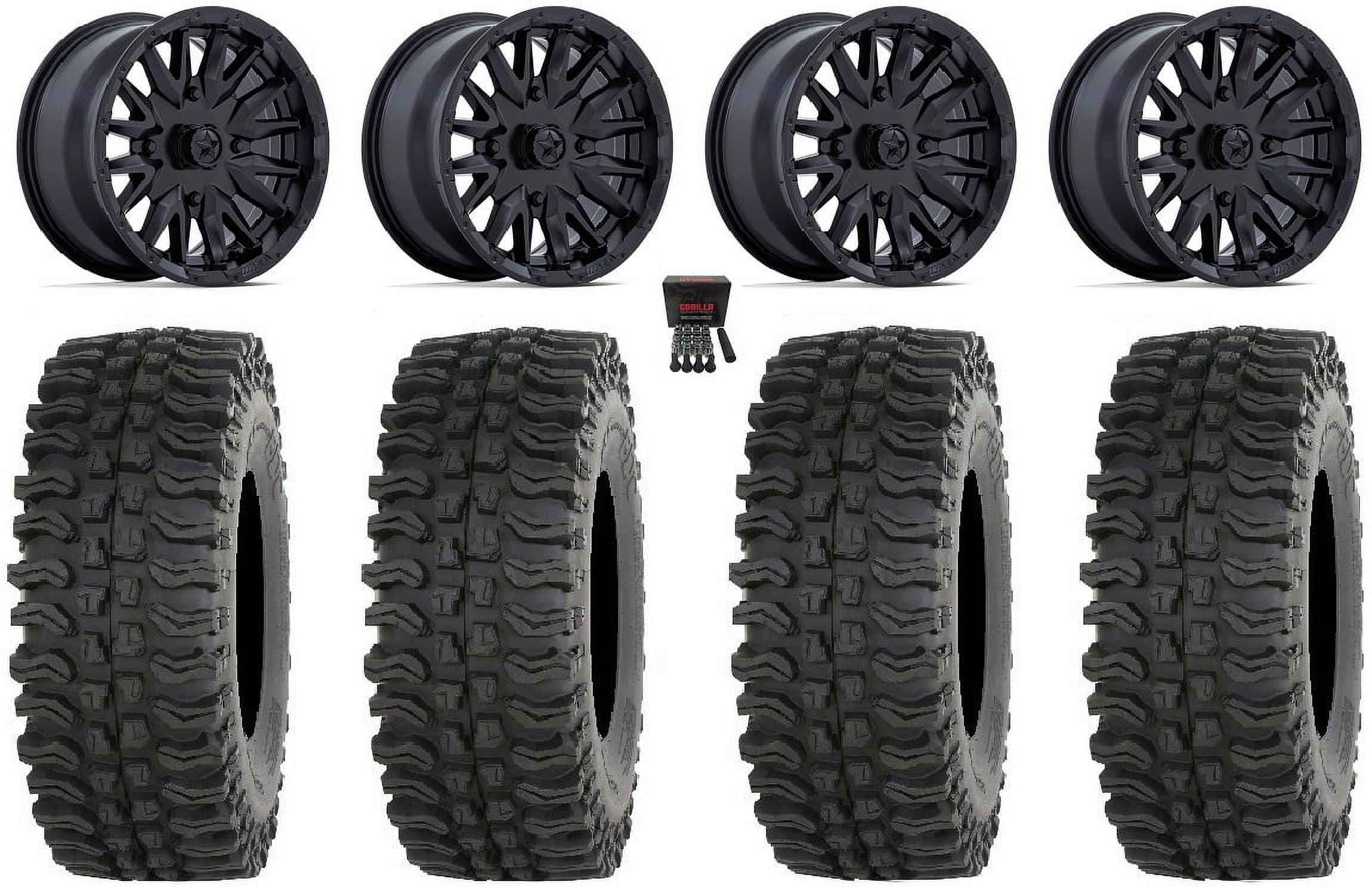 MSA Creed 14 Wheels Black 27 BDC Tires Honda Foreman Rancher SRA