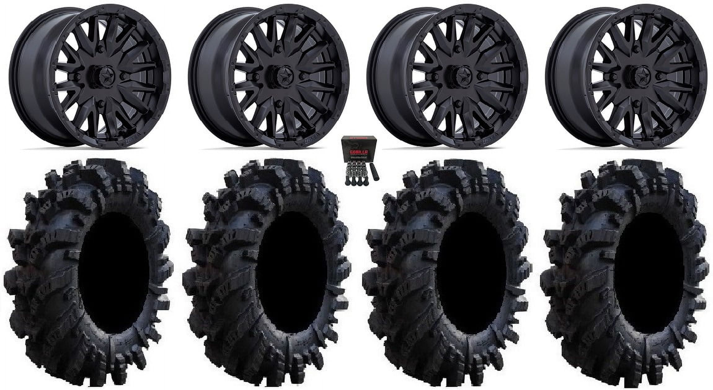 Msa Creed Wheels Black Intimidator Tires Honda Foreman Rancher