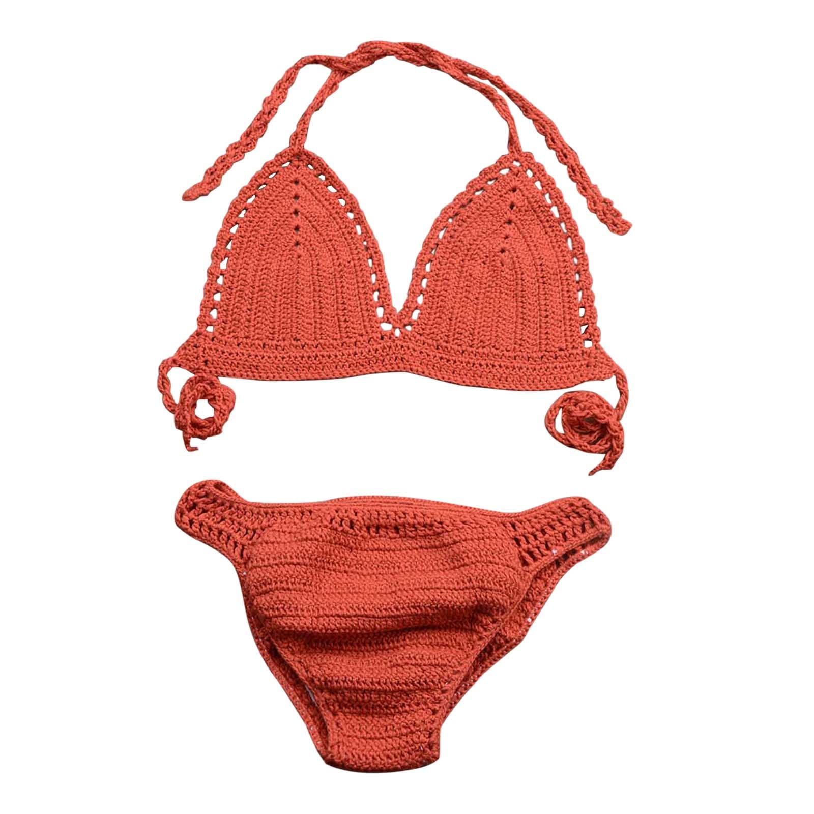MSJUHEG Boho Swimsuits For Women Push Up Thong String 2 Piece Bikini