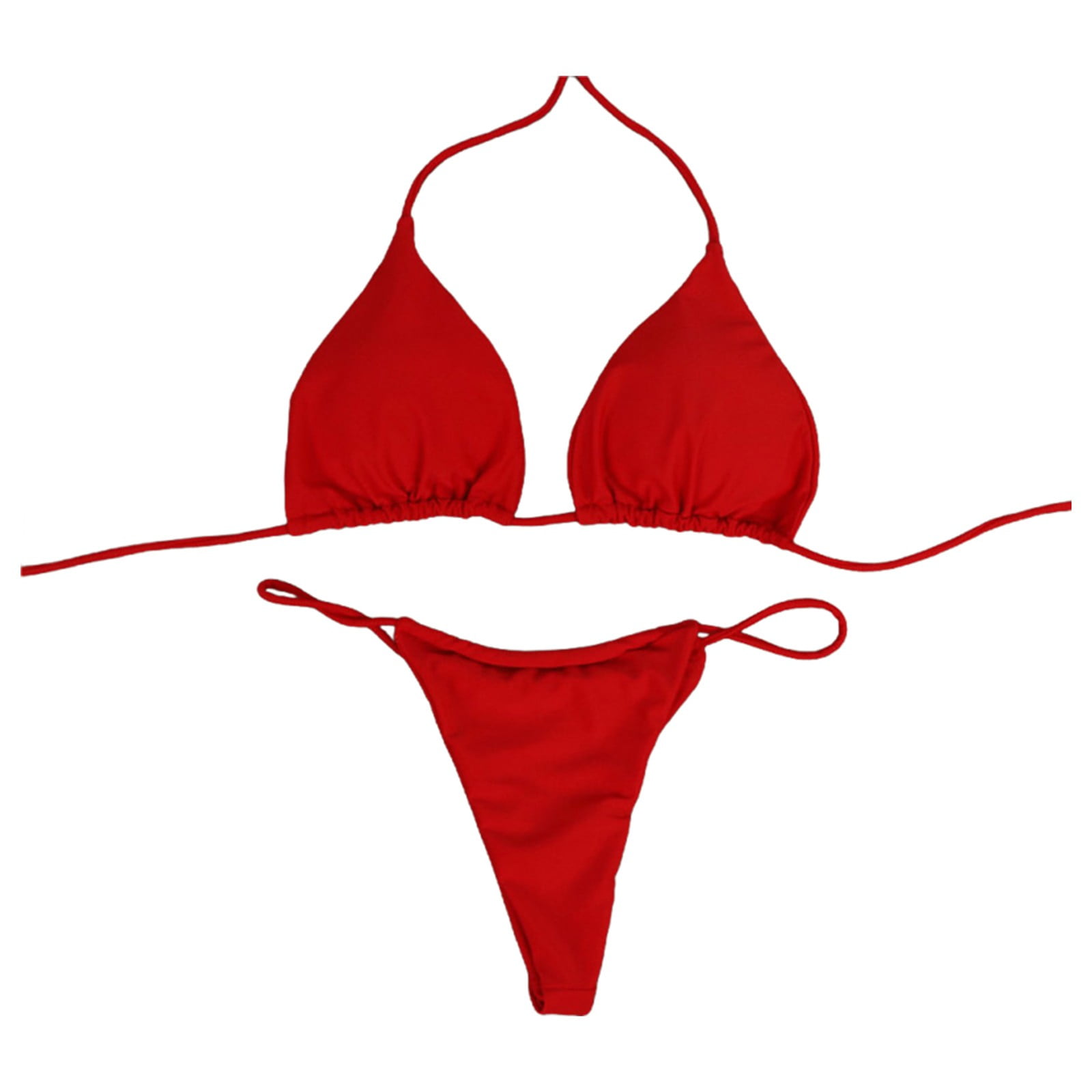 MSJUHEG Strapless Bathing Suits For Women 2 Piece Bikini Sets Mid Rise