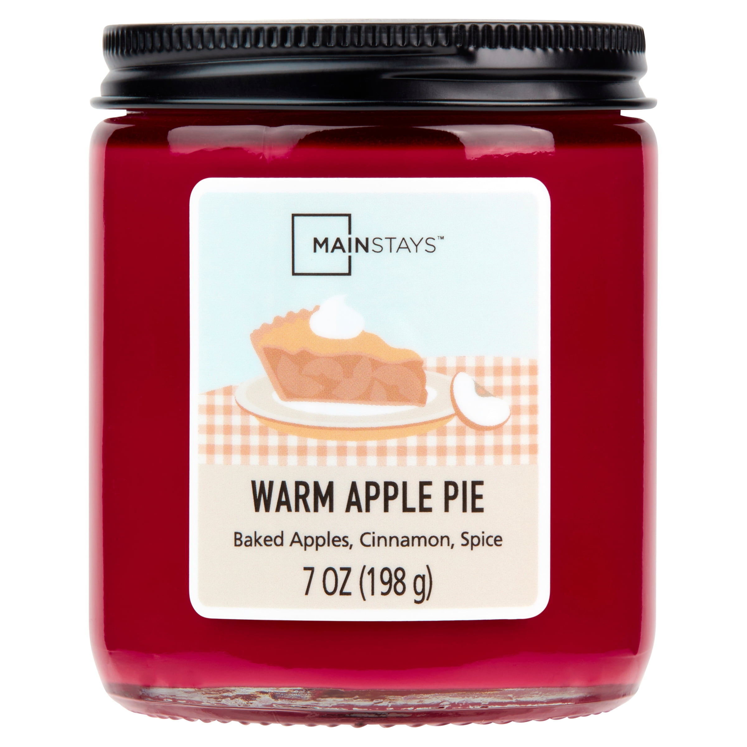 Mainstays Warm Apple Pie Scented Single Wick Twist Jar Candle Oz