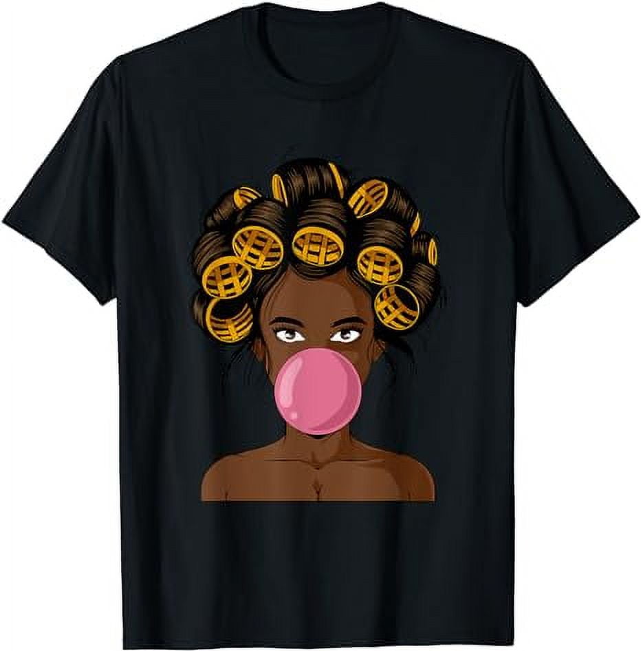 Melanin Black Woman Bubble Gum Black History Month Blm T Shirt