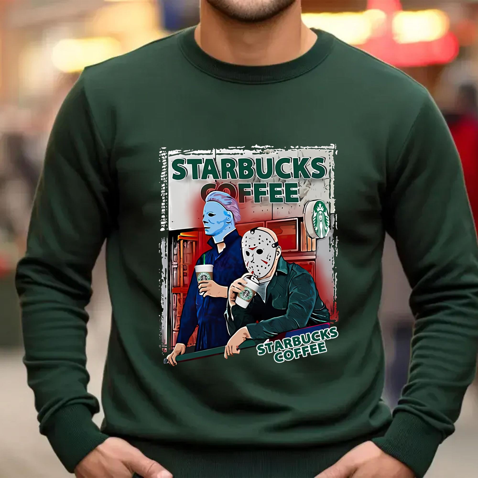 Michael Myers And Jason Voorhees Drink Starbucks Coffee Shirt Walmart