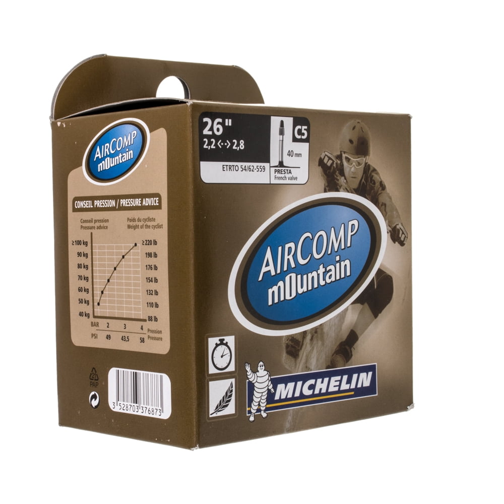 Michelin AirComp Mtn Tube 26x2 1 2 5 40mm Presta Valve Walmart