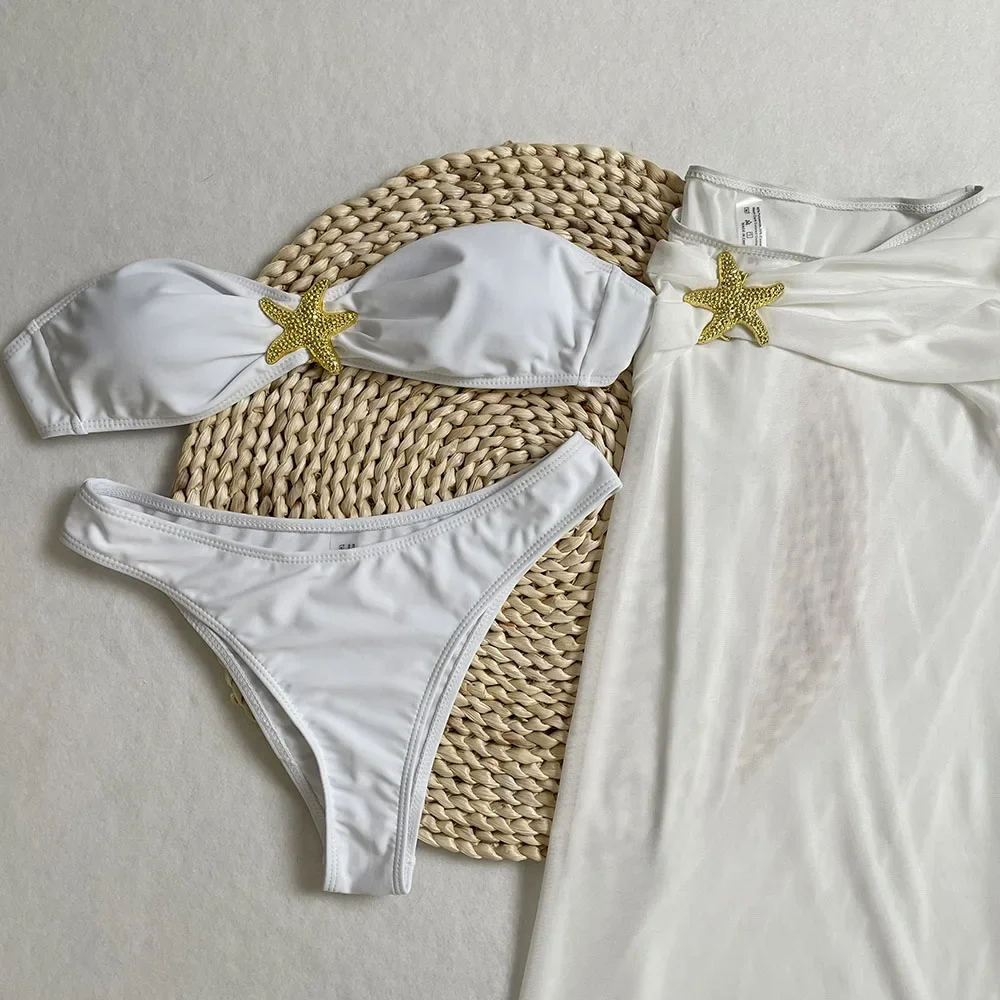 Micro Bikini Swimwear Star Pattern New 3 Piece Bikini Summer Beach