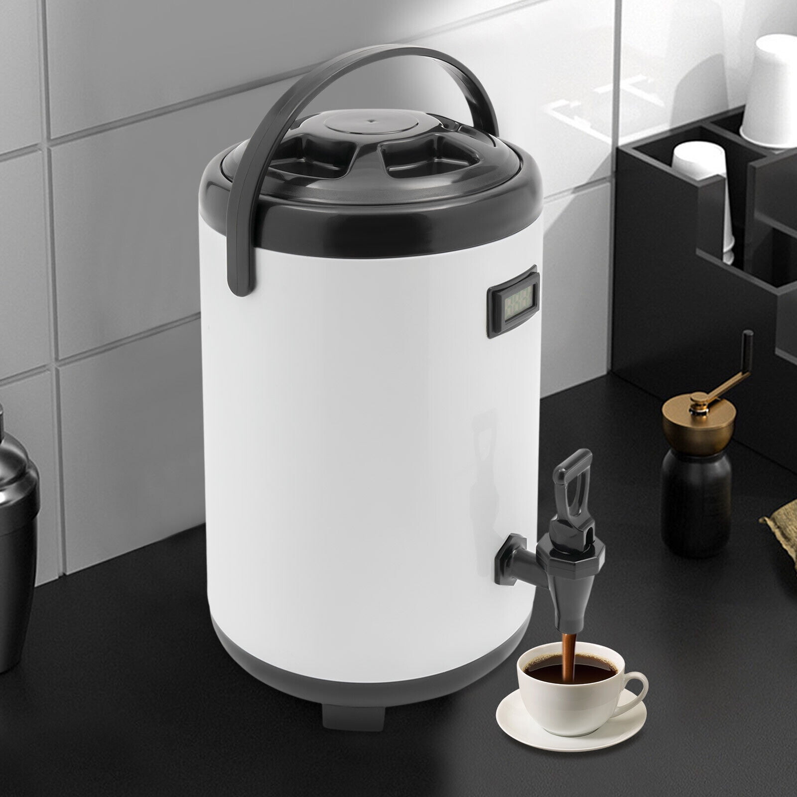 Miumaeov Hot And Cold Beverage Dispenser White L Gal Insulated Beverage Dispensers With