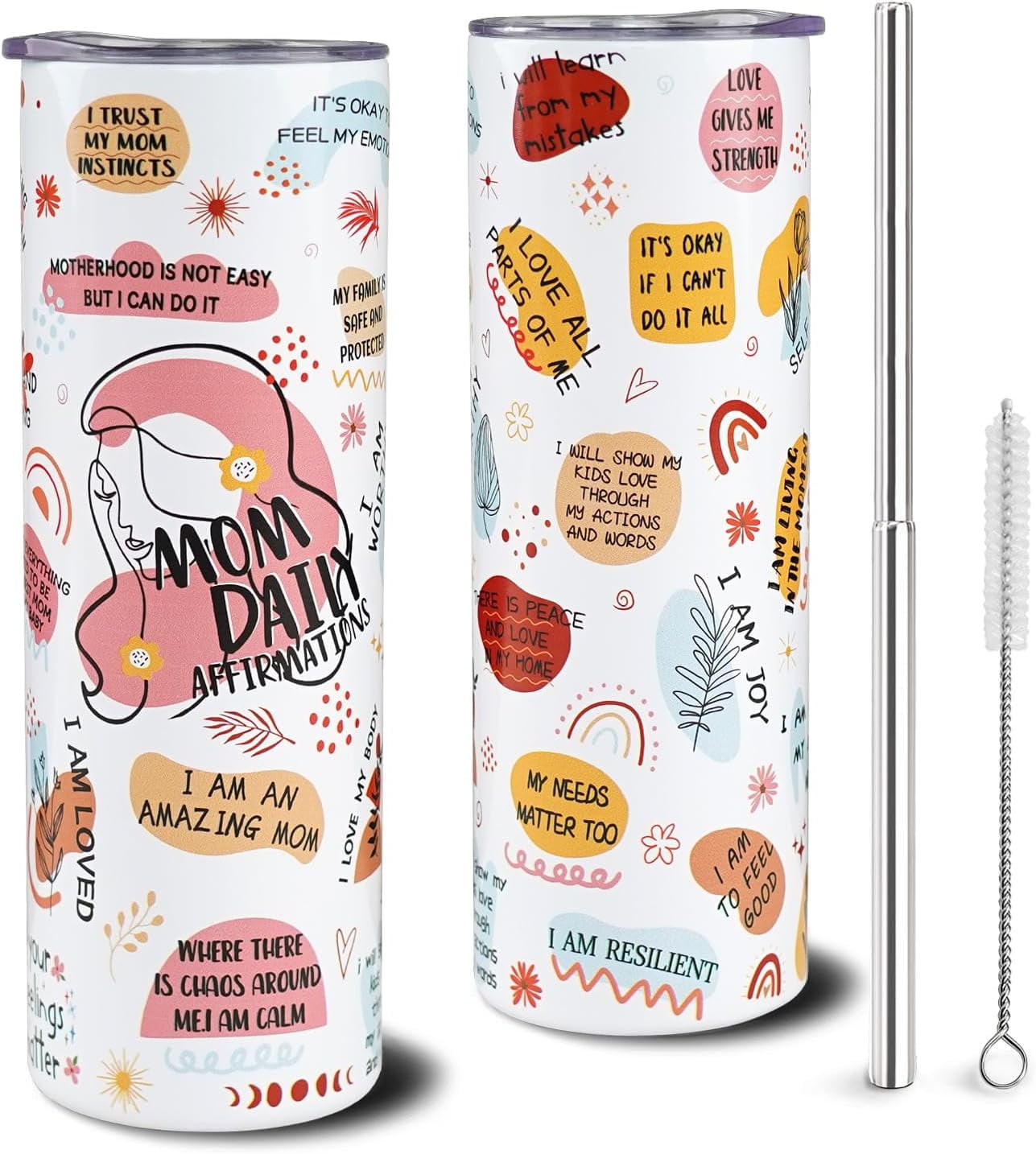 Mom Tumbler With Straw And Lid Mom Daily Affirmations Tumbler Cup Best