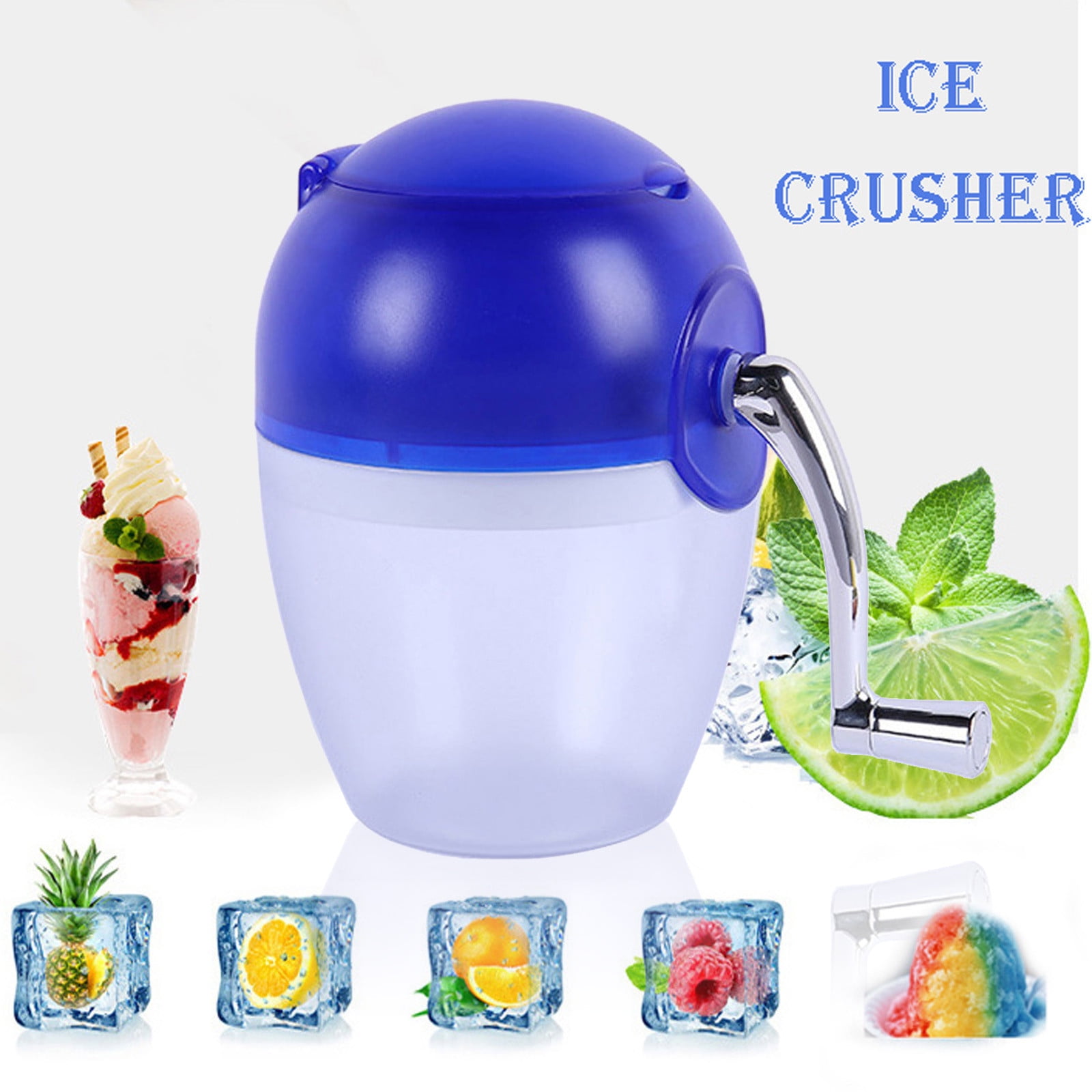 Mrmaere Hand Cranked Ice Crusher Manual Ice Grinder Machine With