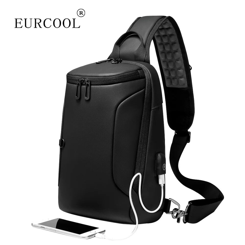 Multifunction Crossbody Chest Bag Men Usb Charging Port Messengers Pack