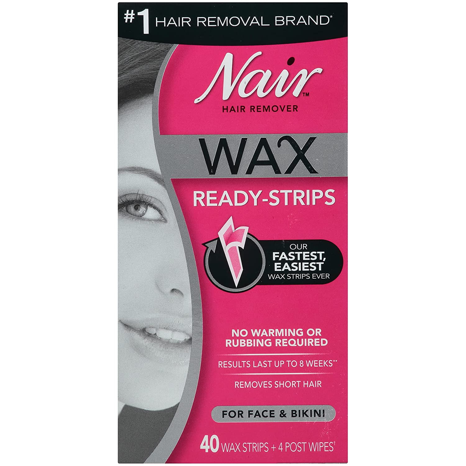 Nair Hair Remover Wax Ready Face Bikini Strips Count Facial