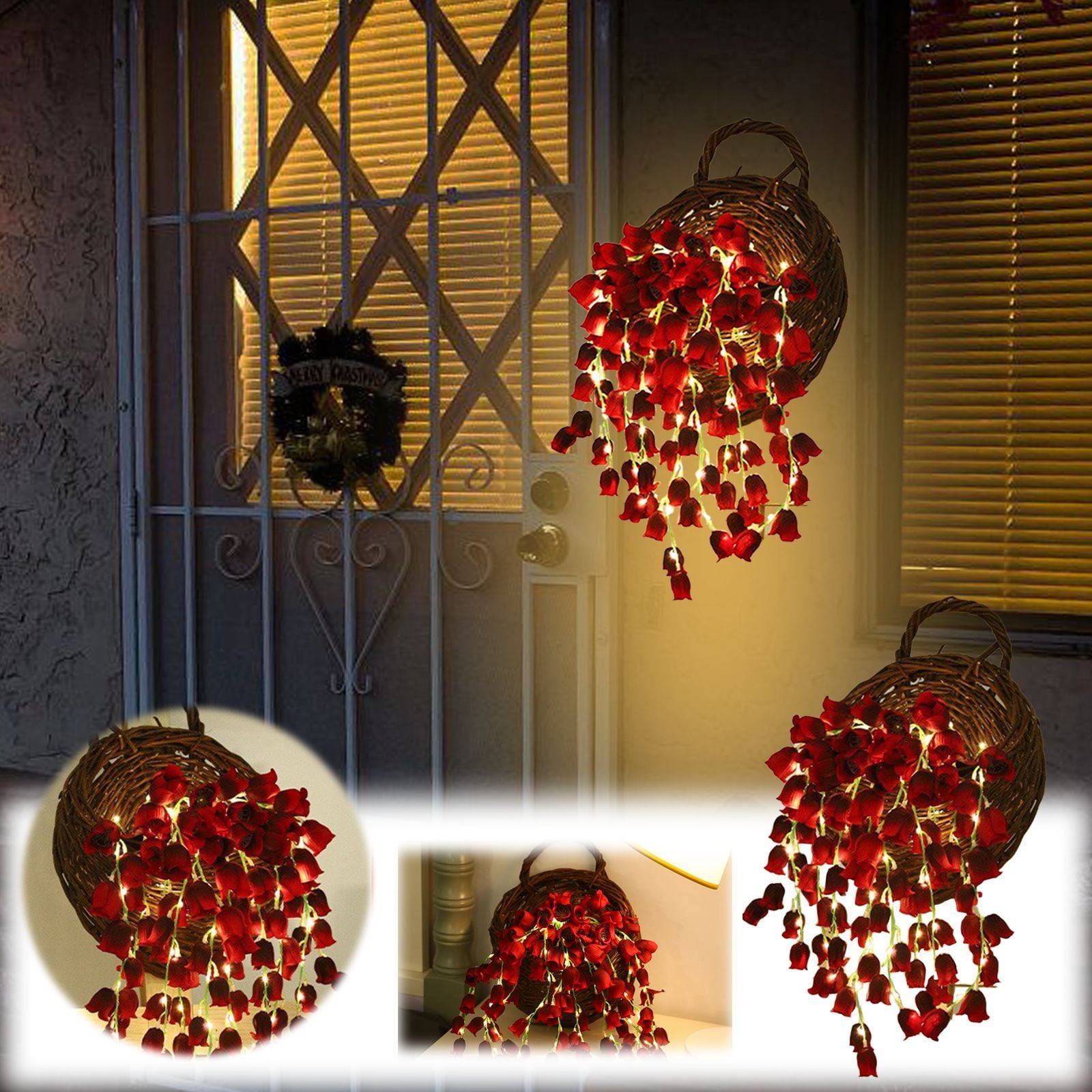 Naittoop Clearance New Led Suzuran Flower Light Basket Porch