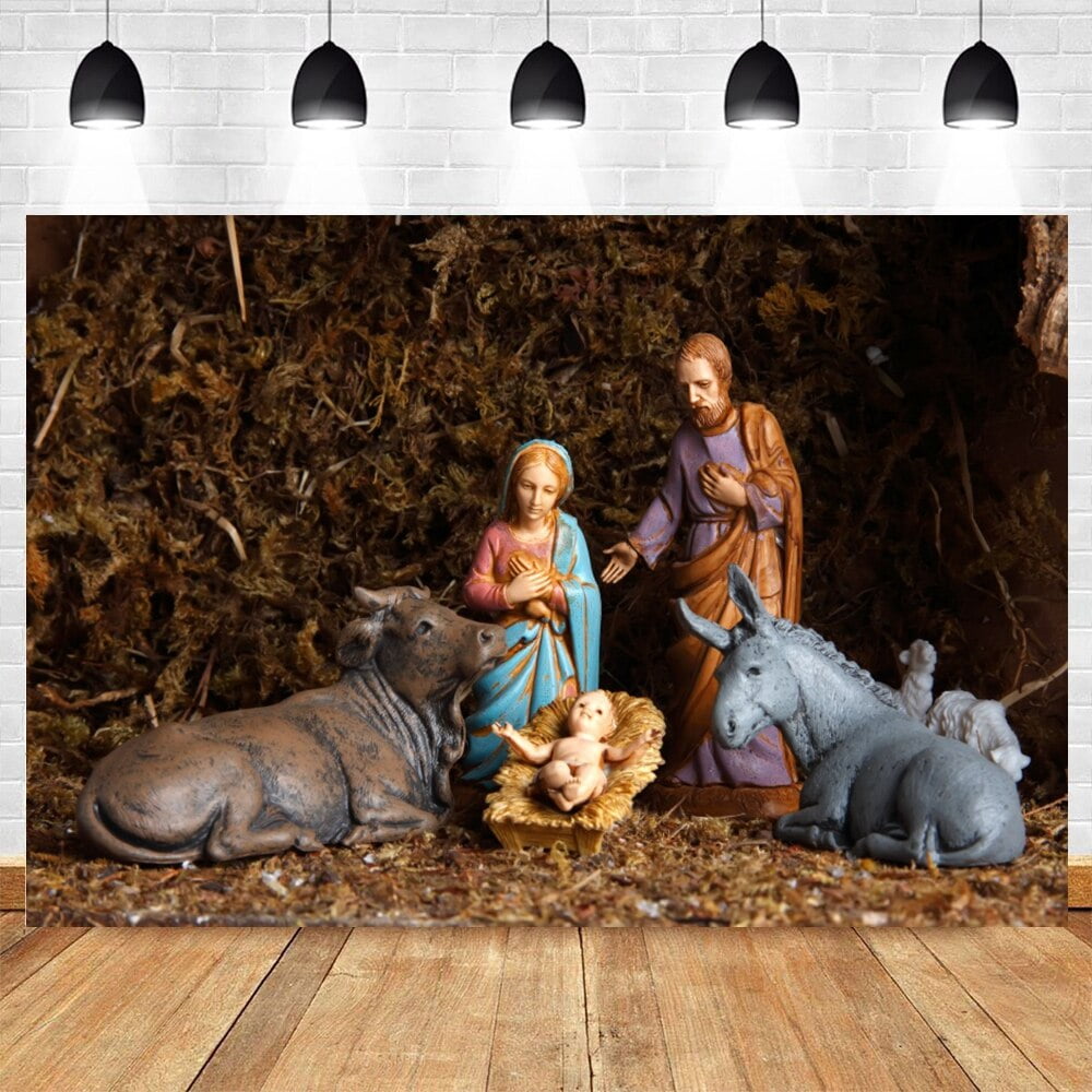 Nativity Scene Backdrop Christmas Photography Birth Of Jesus Christian