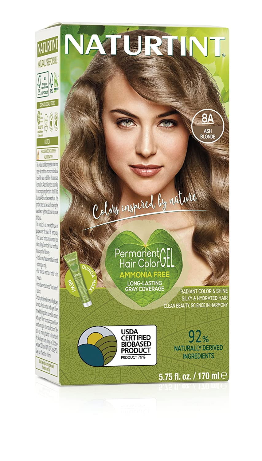 Naturtint Permanent Hair Color 8A Ash Blonde Pack Of 1 Ammonia Free