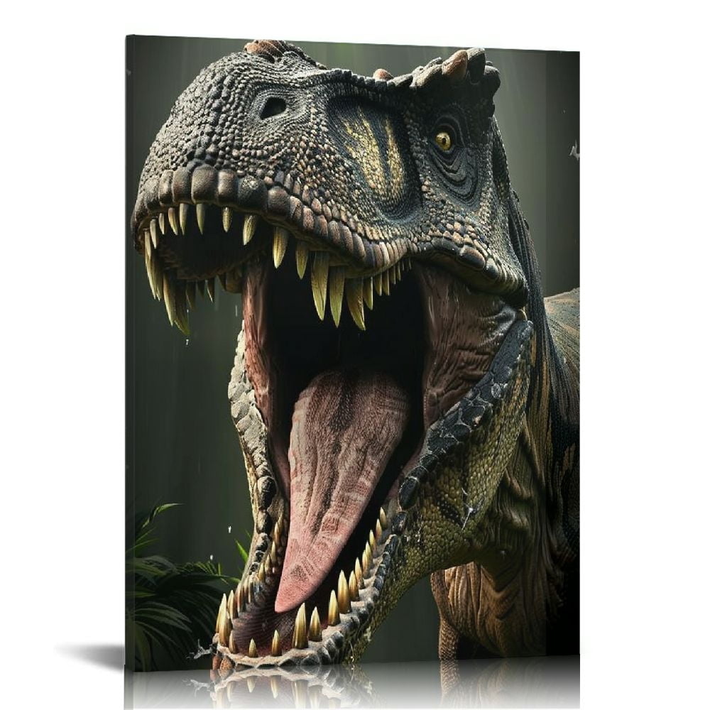 Nawypu Canvas Wall Art Rampaging Tyrannosaurus Rex Canvas Wall Art