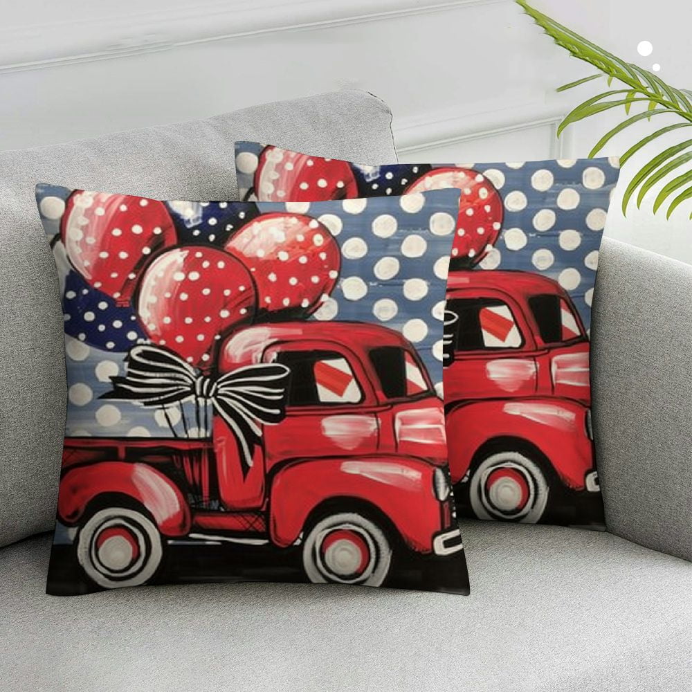 Nawypu Throw Pillow Covers Truck With Love Heart Pillow Covers Star And