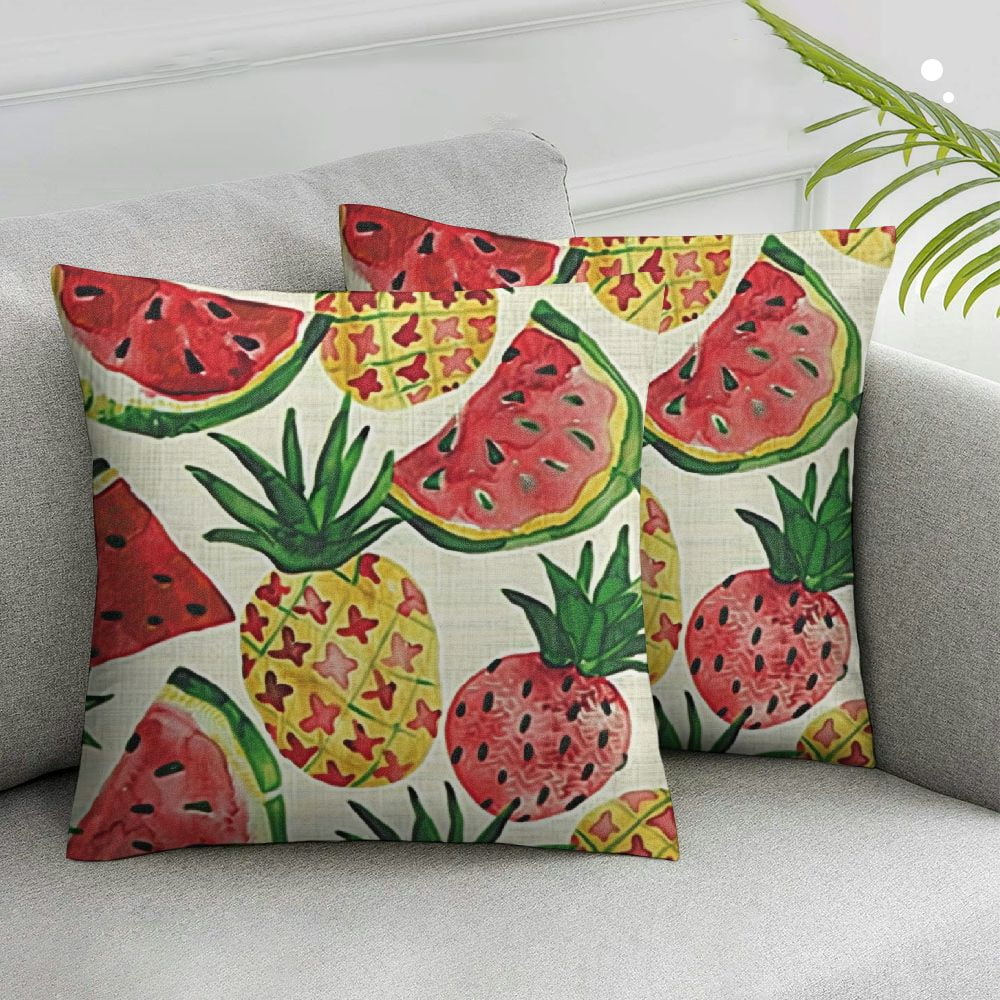 Nawypu Watercolor Pineapple Watermelon Summer Decoration Rustic