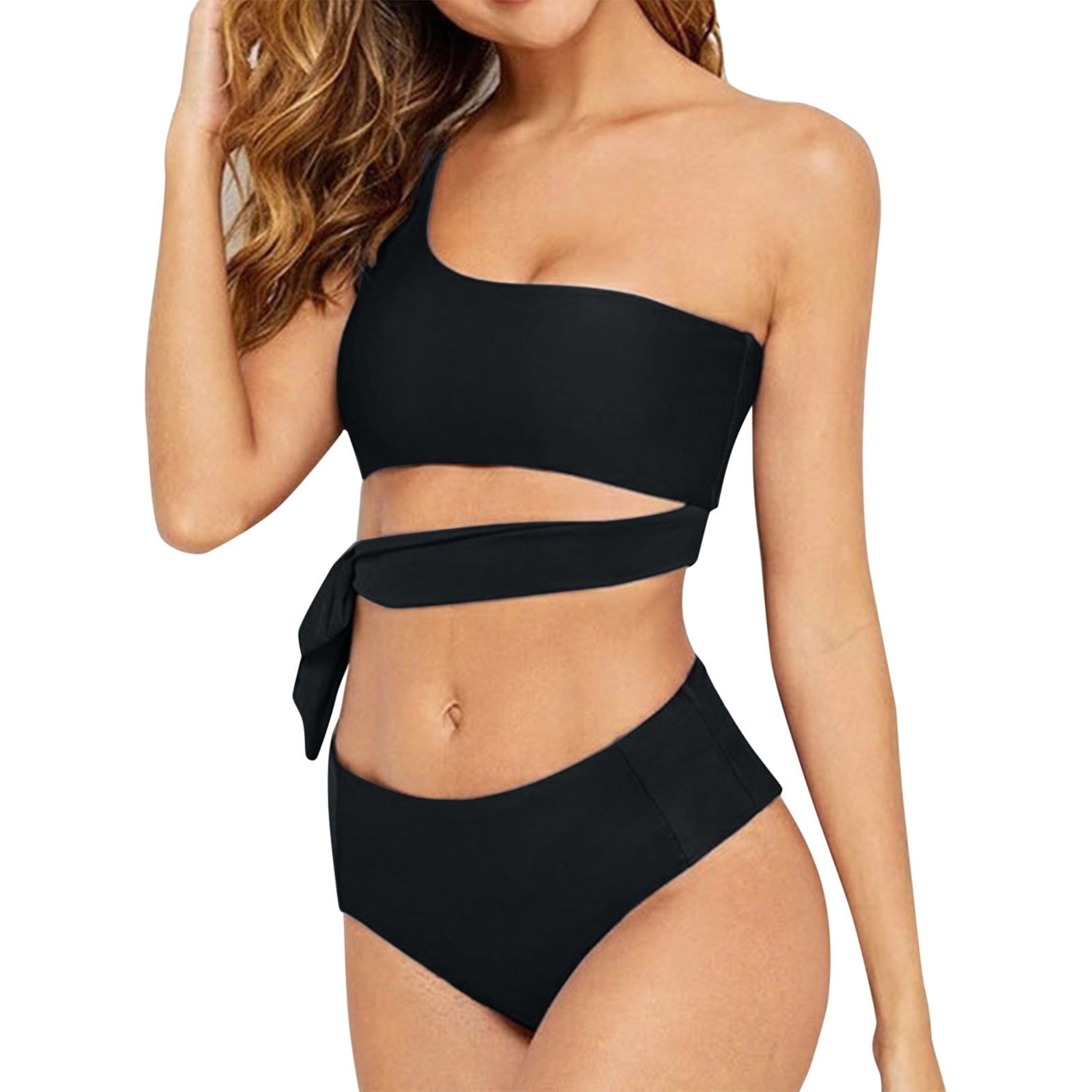 New Solid Color Bikini Women Sexy Bikini High Waist Separate Swimsuit