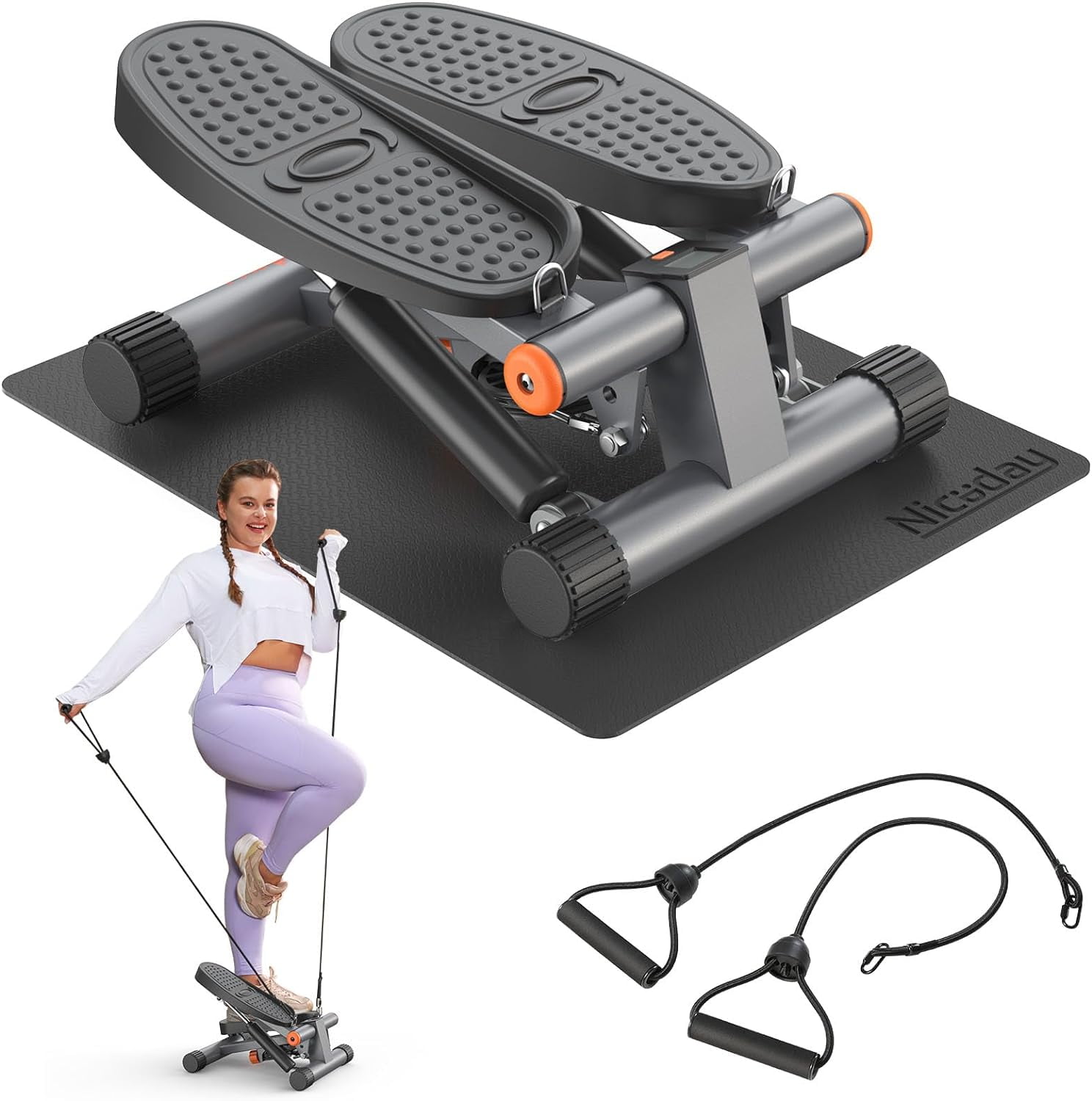 Niceday Steppers For Exercise Stair Stepper With Resistance Bands