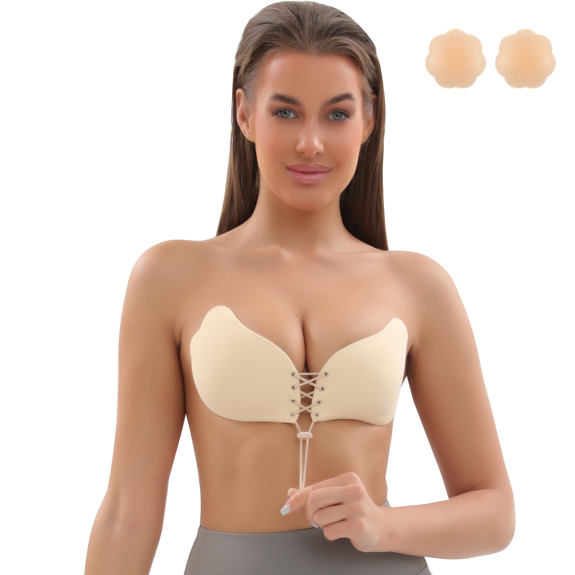 Niidor Sticky Bra Strapless Invisible Adhesive Bra For Women Backless
