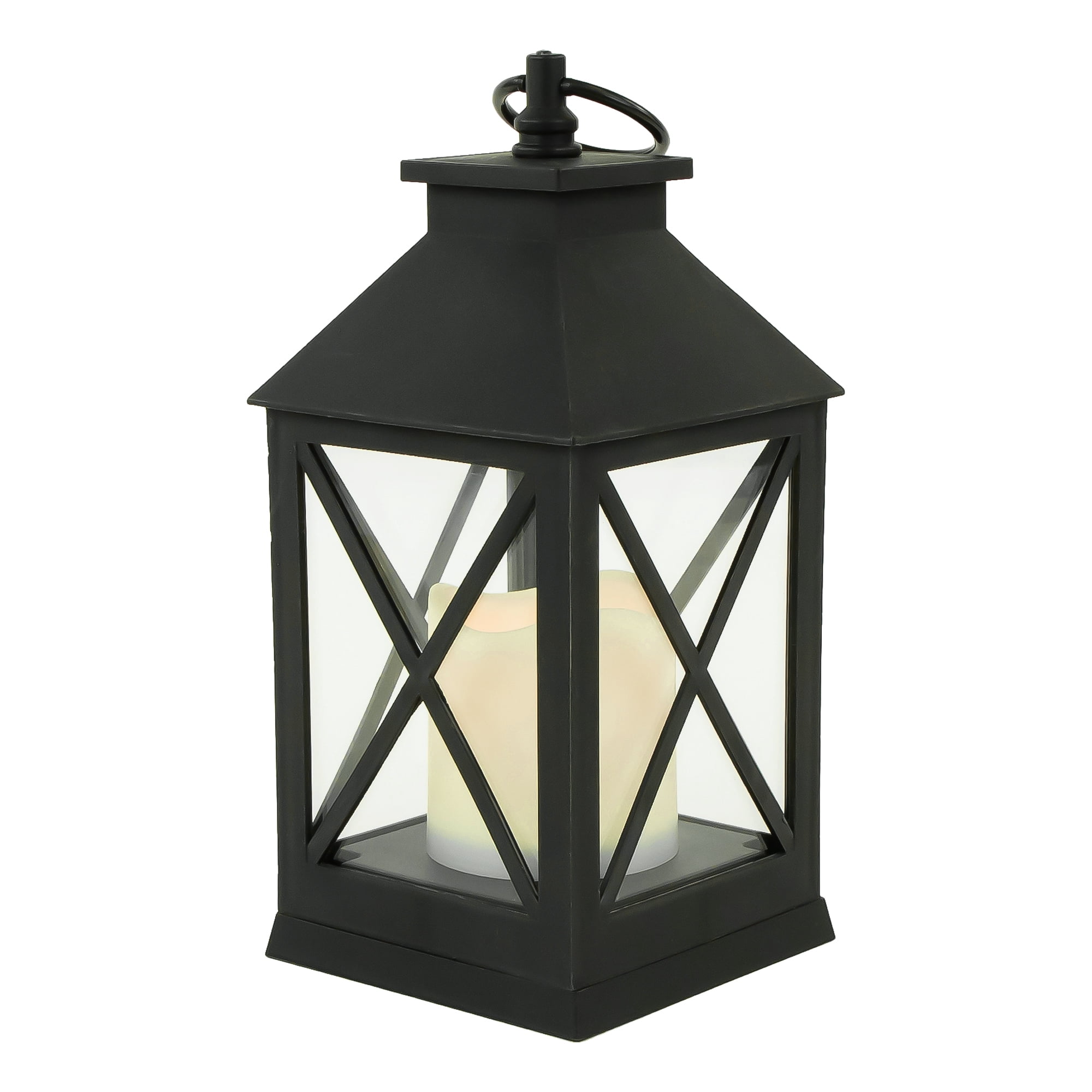 Northlight Led Lighted Lantern With Flameless Candle Black