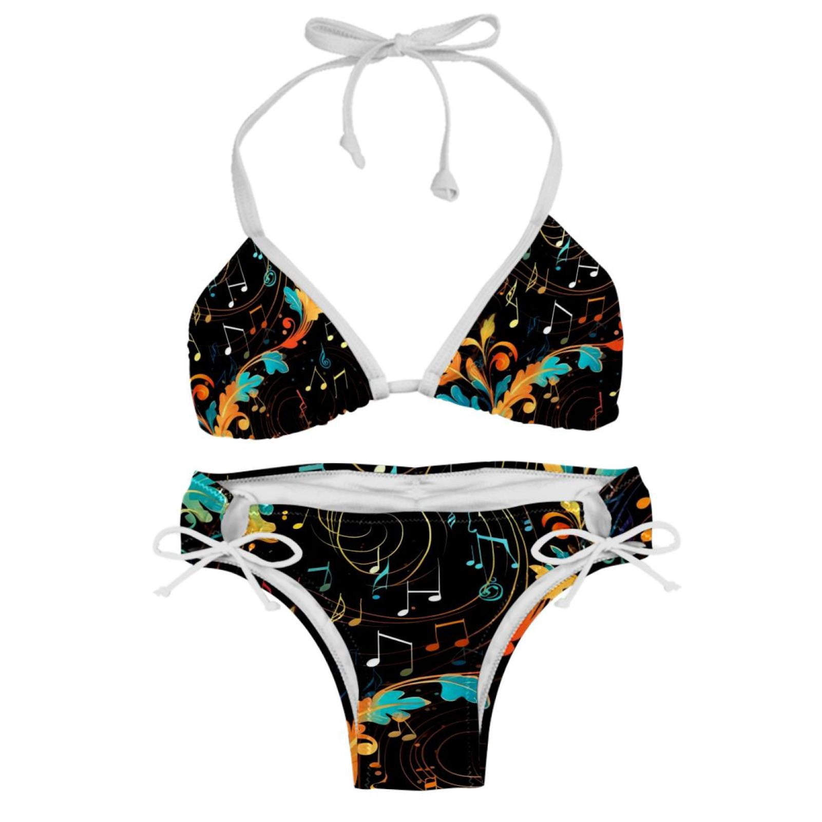 Note Detachable Sponge Adjustable Strap Bikini Set Two Pack Versatile Swim Suit Set Walmart