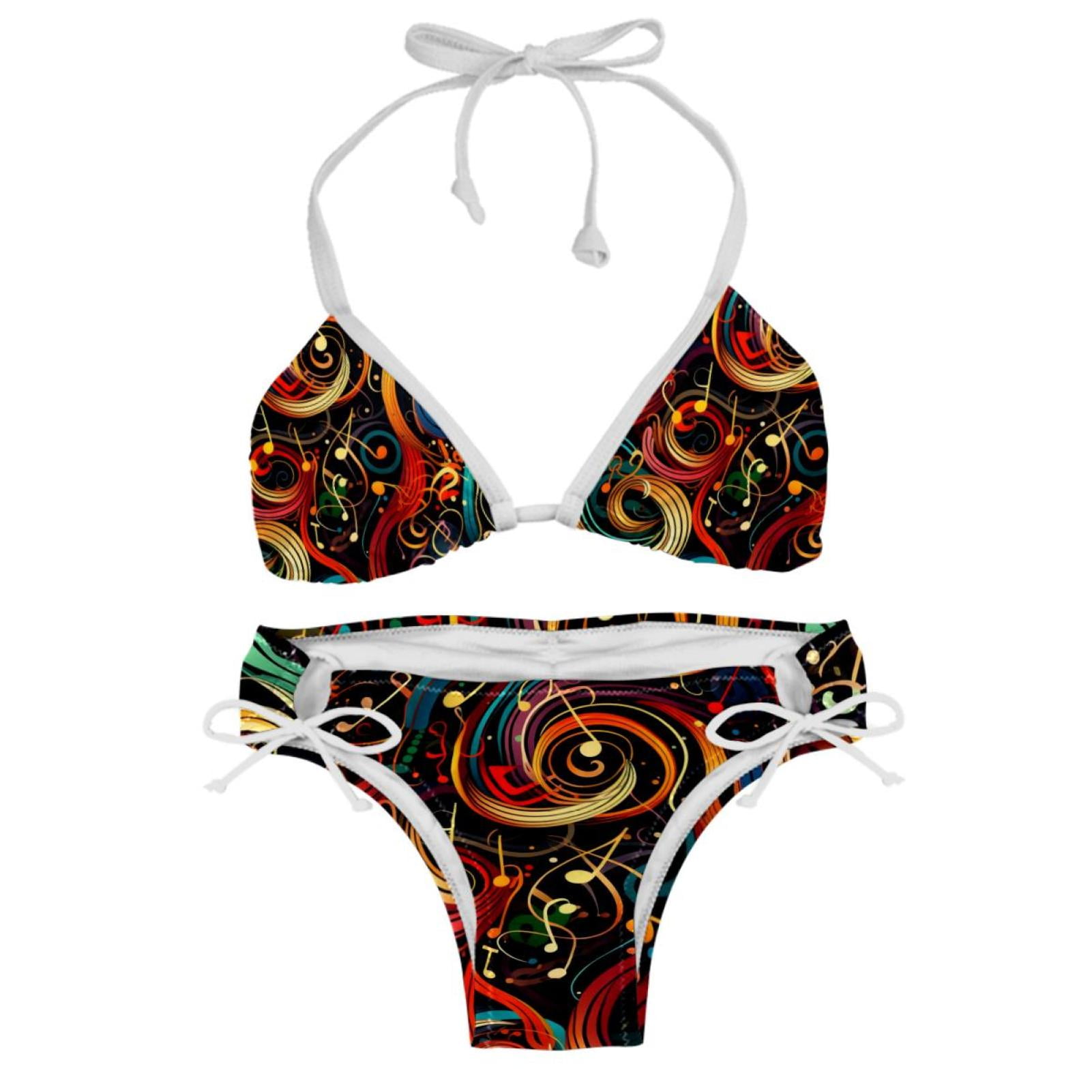 Note Swim Suit Bikini Set With Detachable Sponge Adjustable Strap