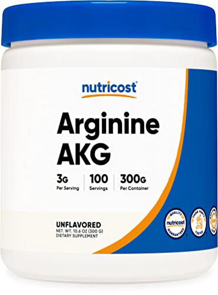 Nutricost Arginine AKG Powder 300 Grams AAKG 3G Per Serving 100